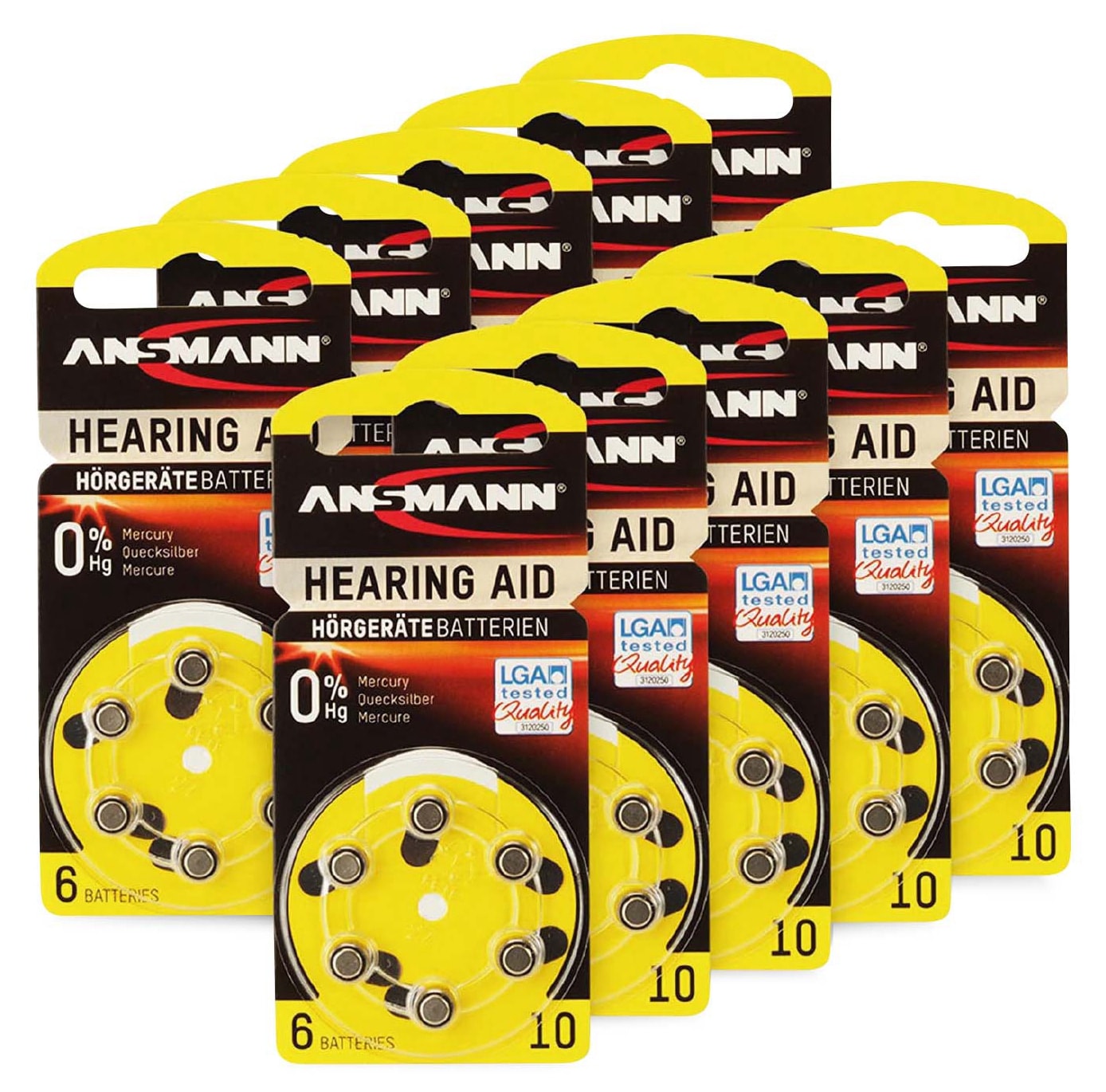 ANSMANN Hörgeräte-Batterie, HEARING AID, PR70, Größe 10, 60 Stück ANSMANN Hörgeräte-Batterie, HEARING AID, PR70, Größe 10, 60 Stück