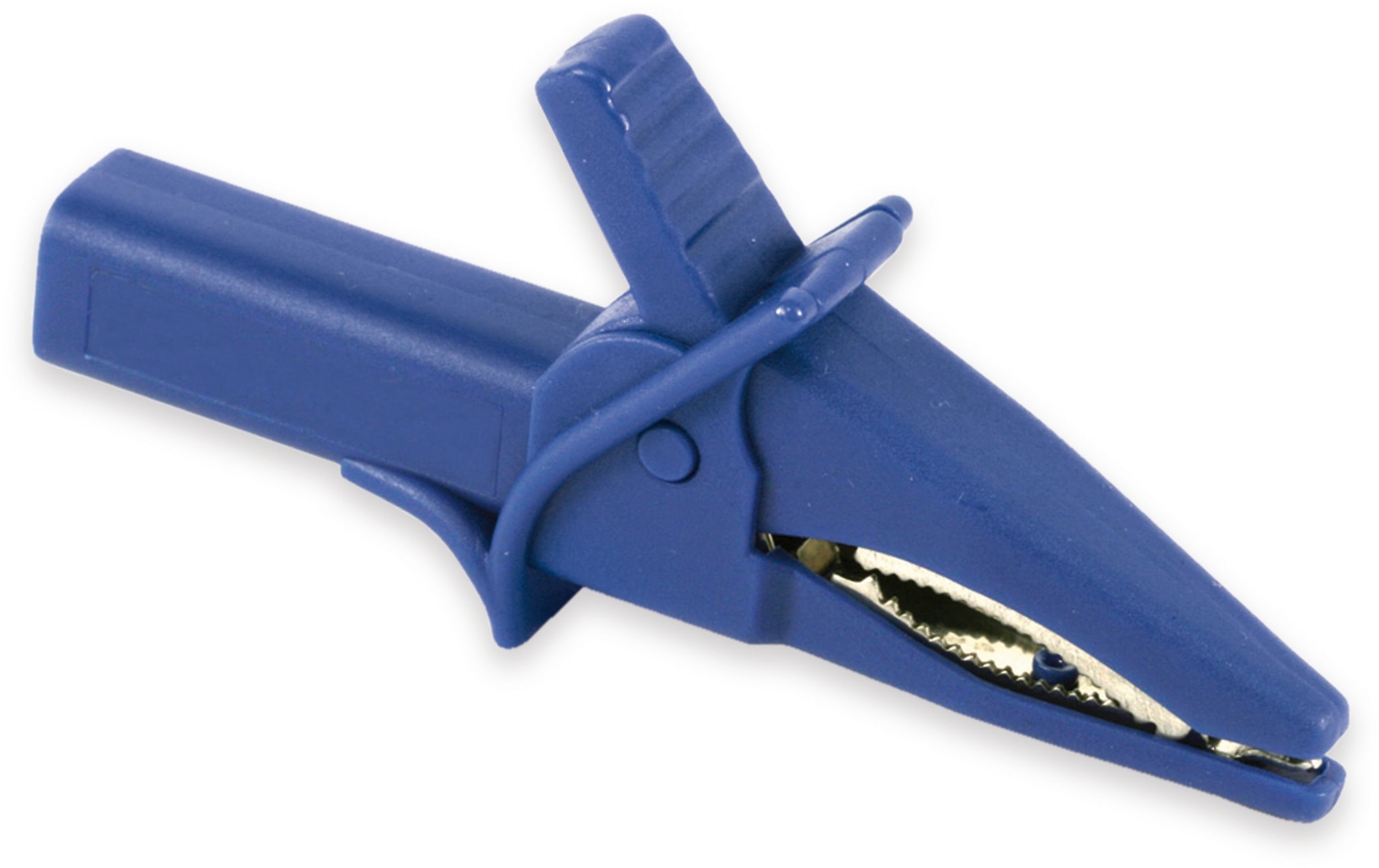 Krokodilklemme, 85 mm, 4 mm Labor-Sicherheitsbuchsen, blau Krokodilklemme, 85 mm, 4 mm Labor-Sicherheitsbuchsen, blau