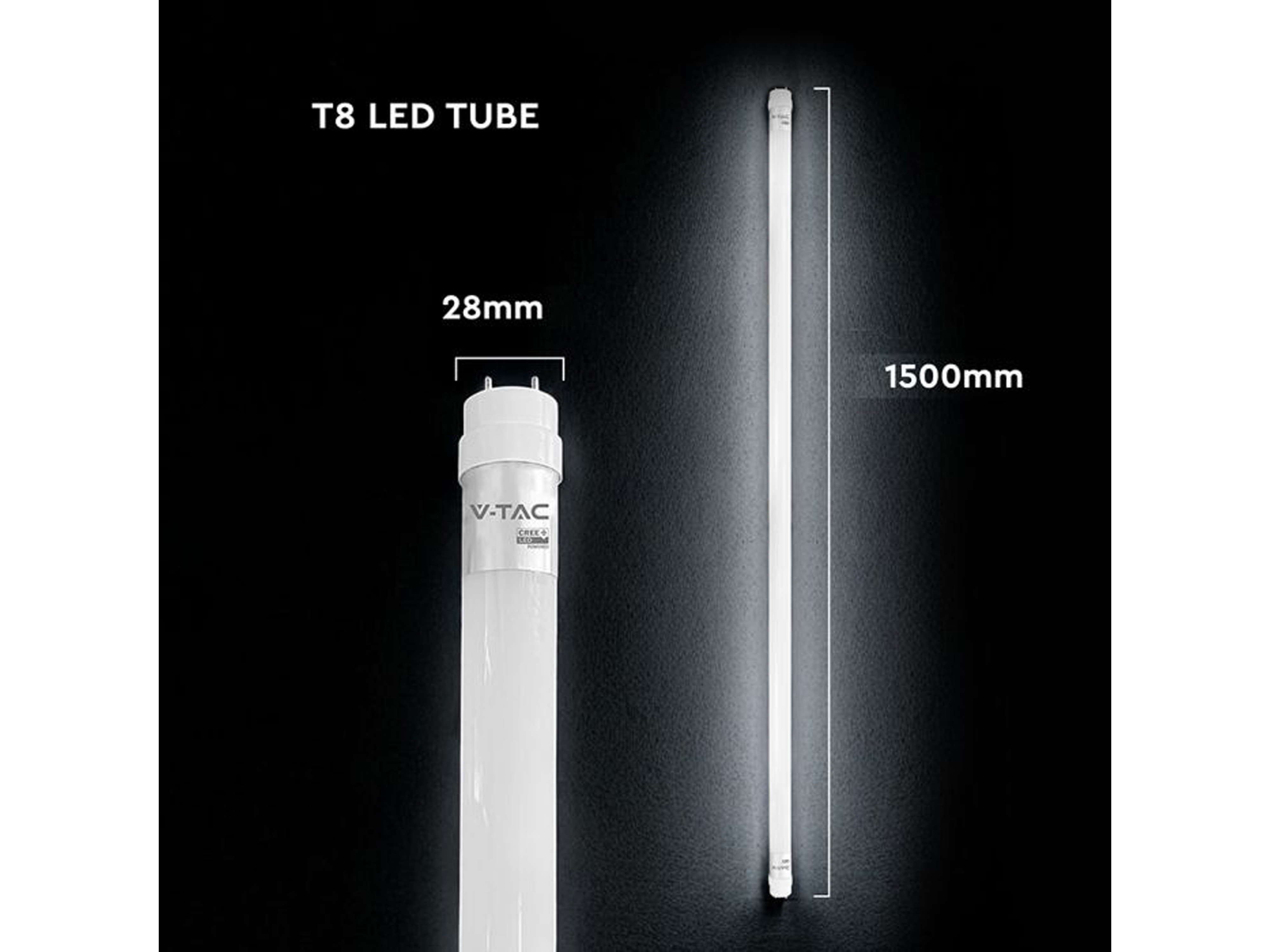 V-TAC LED-Röhre VT-015, 15W, 6500K, EEK: D, 2250lm, kaltweiß, IP20, 150 cm
