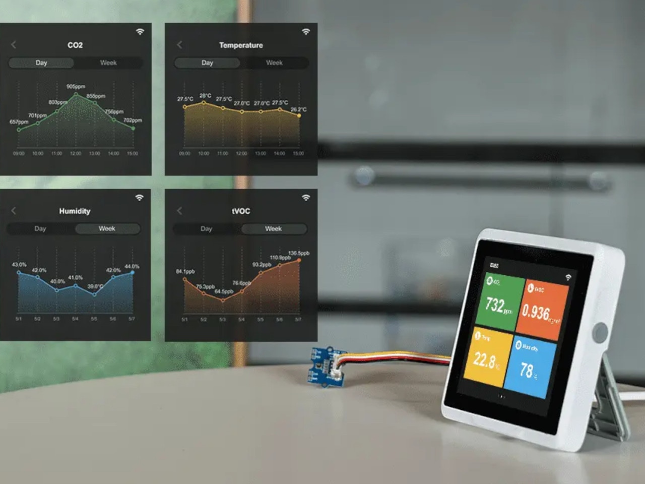 SEEED SenseCAP Indicator D1 interaktives Terminal, für verschiedene IoT-Anwendungen SEEED SenseCAP Indicator D1 interaktives Terminal, für verschiedene IoT-Anwendungen