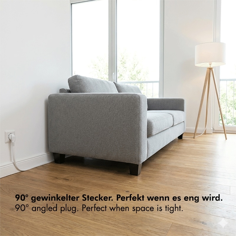 LOGILINK Schutzkontaktverlängerung LPS105 CEE7/7 (90°) zu CEE 7/3 2m weiß LOGILINK Netzkabelverlängerung LPS105 CEE7/7 (90°) zu CEE 7/3 2m weiß