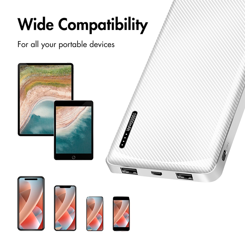 LOGILINK POWERBANK PA0316, 10.000 mAh, weiß, 2-fach USB-A Ausgang LOGILINK POWERBANK PA0316, 10.000mAh, 2-fach USB-A Ausgang