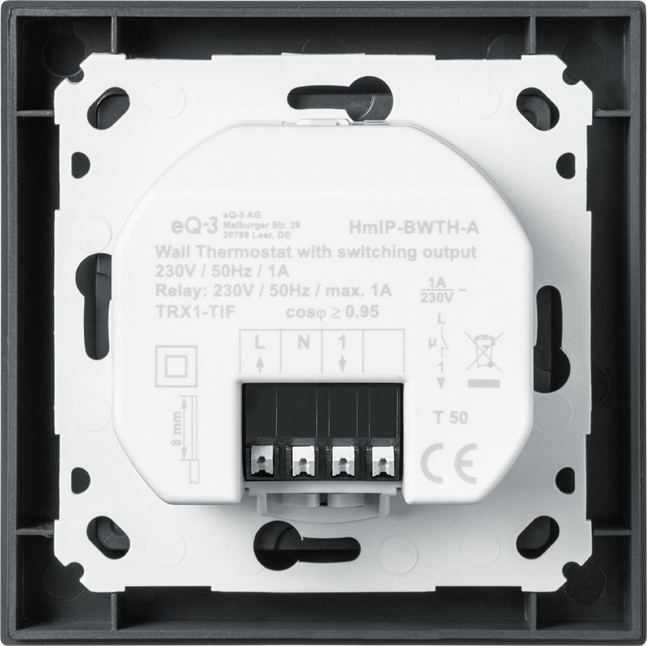 HOMEMATIC IP 159928A0, Wandthermostat mit Schaltausgang, anthrazit HOMEMATIC IP 159928A0, Wandthermostat mit Schaltausgang, anthrazit