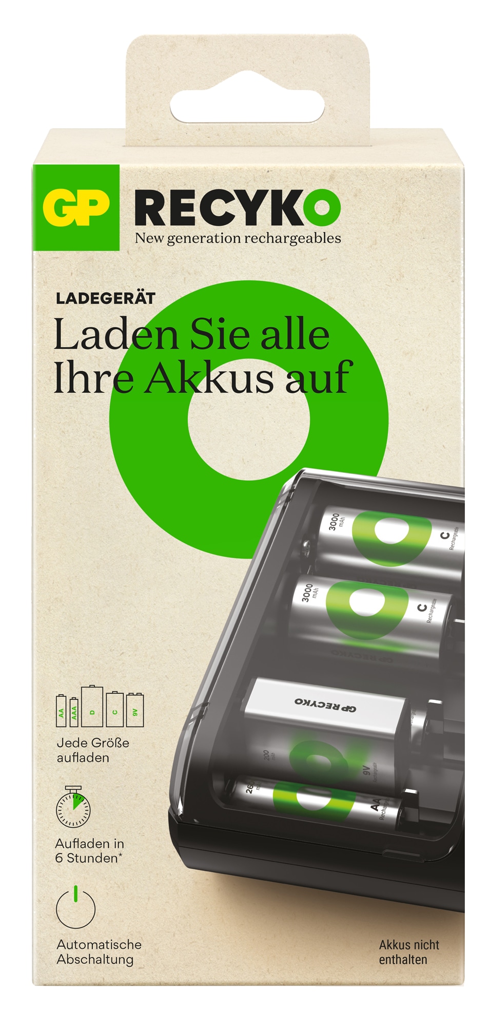 GP ReCyko USB-Akku-Ladegerät B631für AAA, AA, C, D, 9V NiMH Akkus GP ReCyko USB-Akku-Ladegerät B631für AAA, AA, C, D, 9V NiMH Akkus