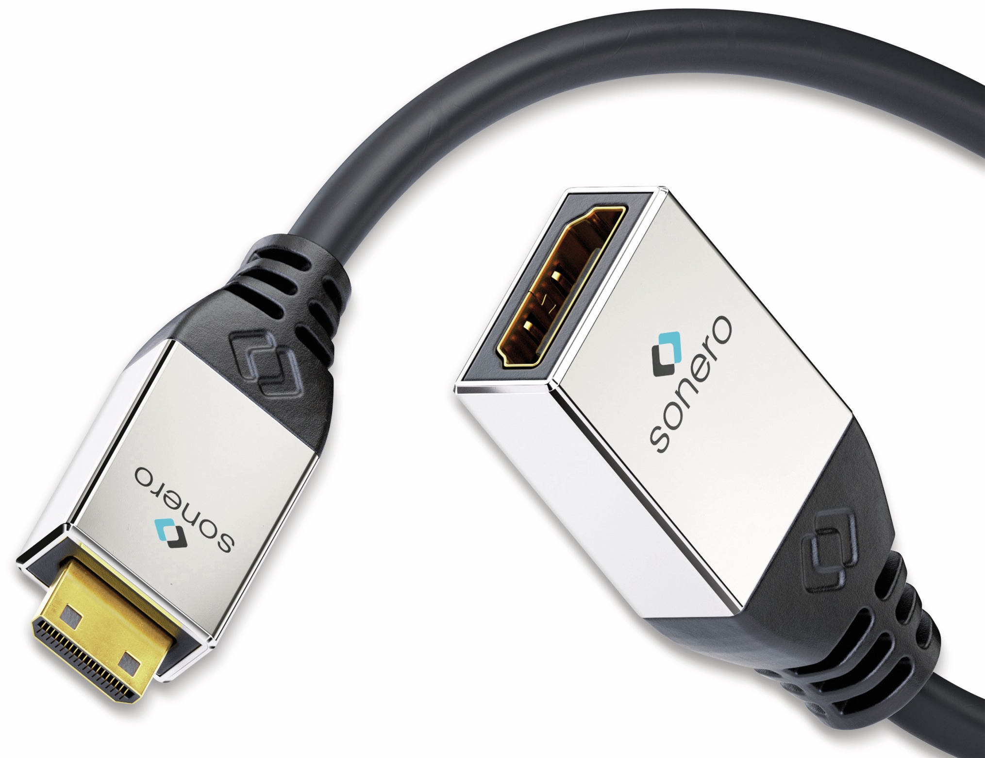 SONERO HDMI-Adapter Metallstecker, 0,25 m, mini-Stecker/Kupplung SONERO HDMI-Adapter Metallstecker, 0,25 m, mini-Stecker/Kupplung