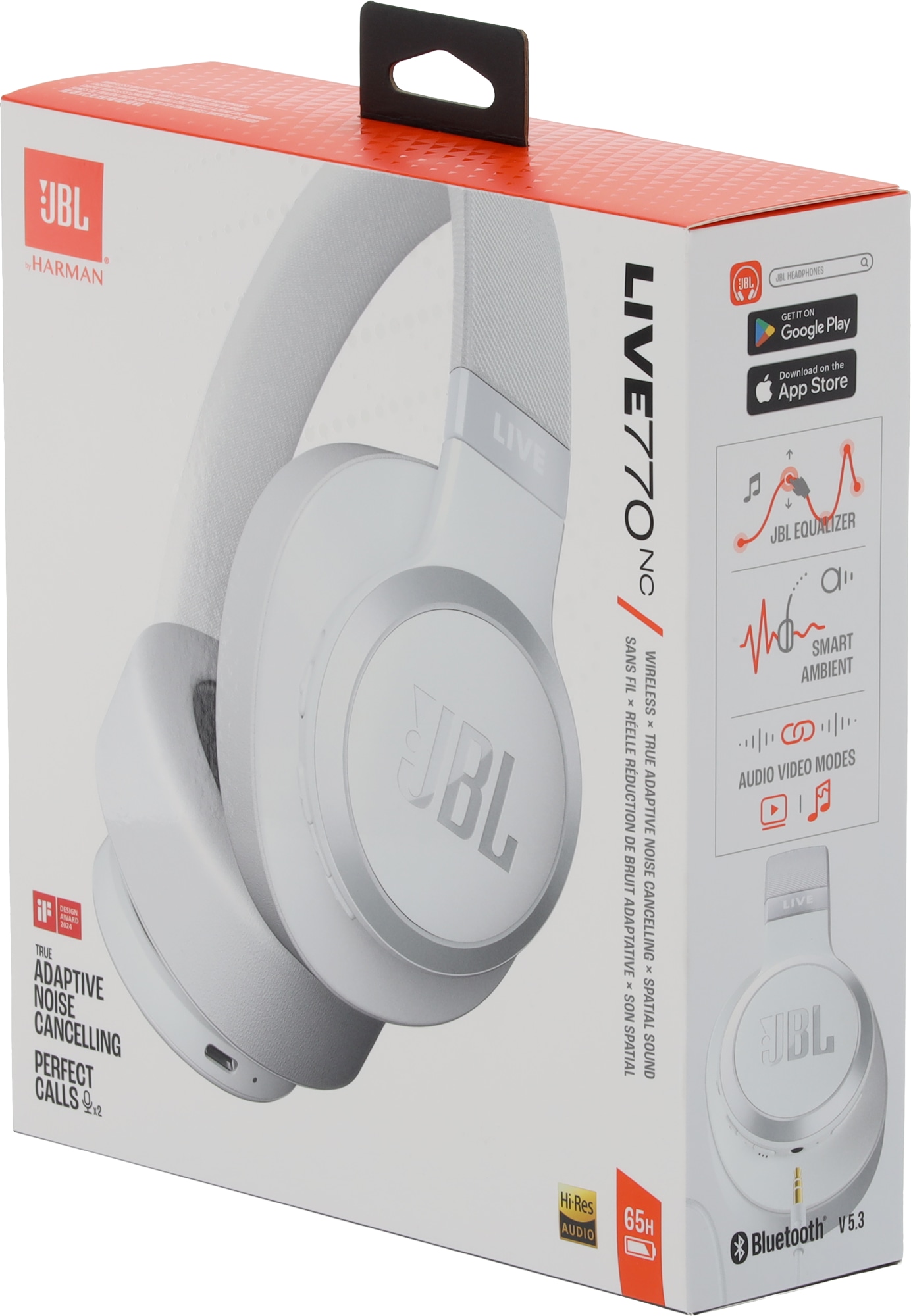 JBL Bluetooth Over-Ear Kopfhörer Live 770 NC, weiß JBL Bluetooth Over-Ear Kopfhörer Live 770 NC, weiß