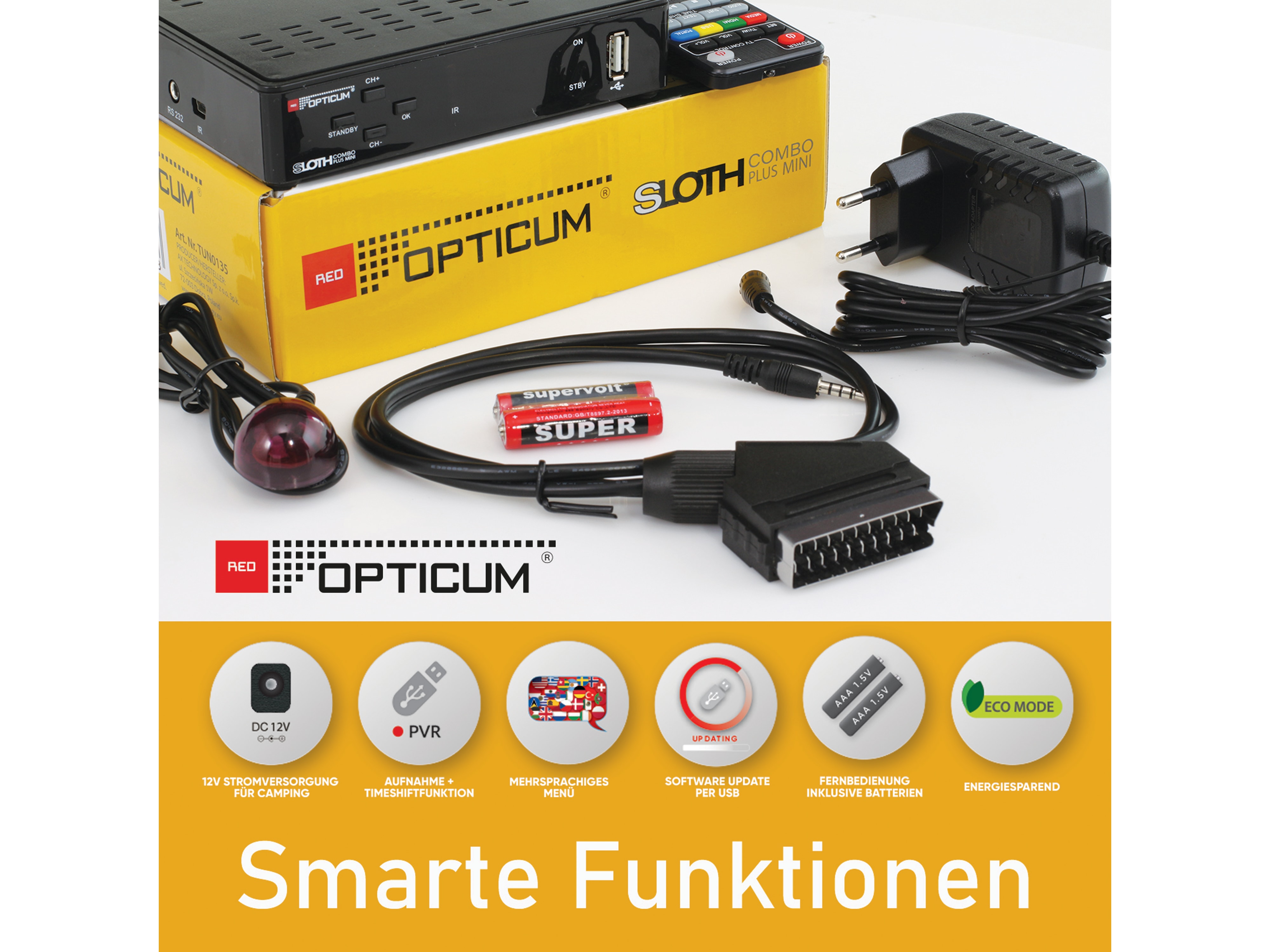 RED OPTICUM SAT-Receiver Sloth Combo plus mini RED OPTICUM SAT-Receiver Sloth Combo plus mini