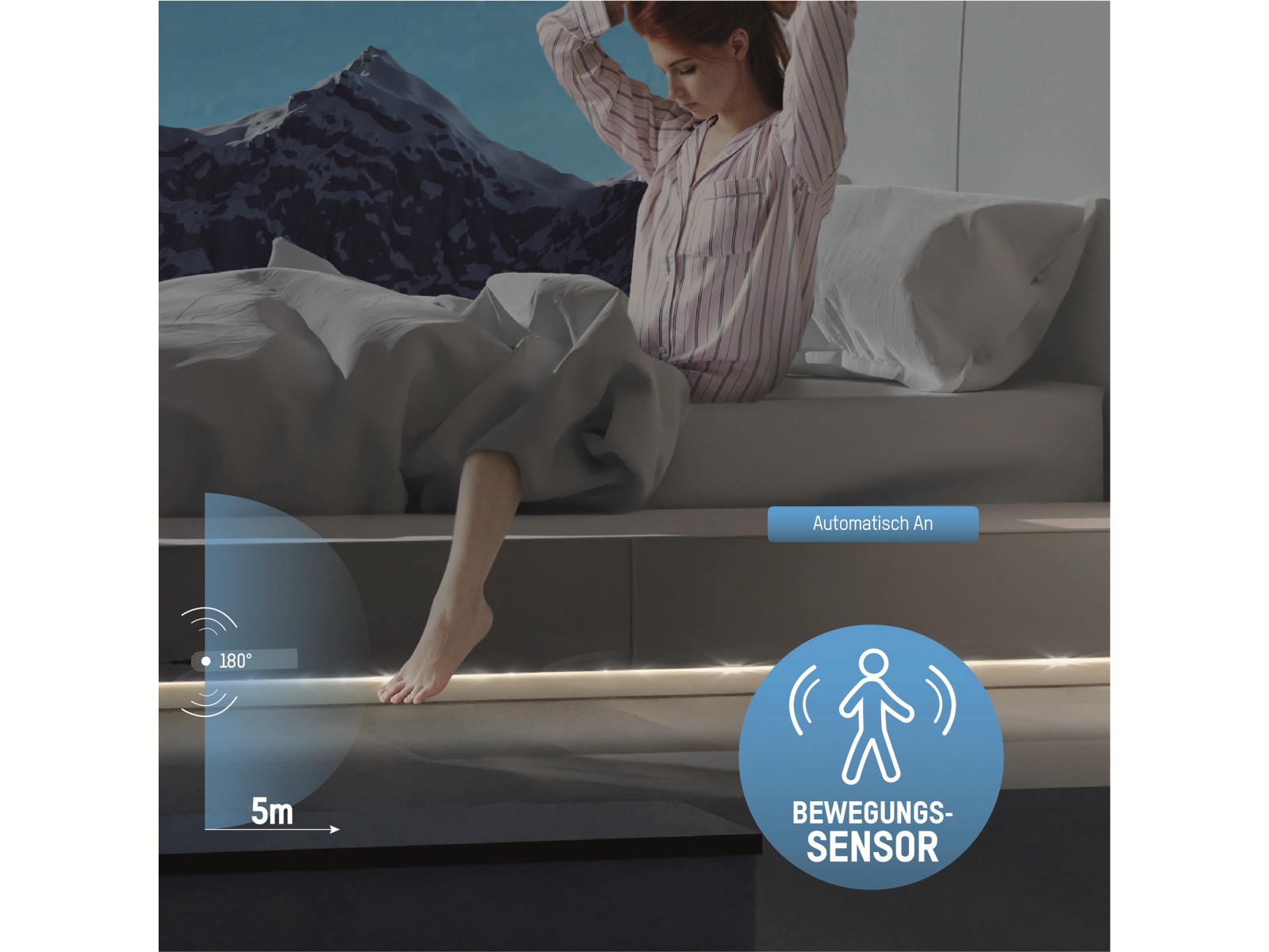 ANSMANN LED-Band 60 LEDs, Bewegungs-/Dämmerungssensor, inklusive 4 Micro-Batterien ANSMANN LED-Band 60 LEDs, Bewegungs-/Dämmerungssensor, inklusive 4 Micro-Batterien