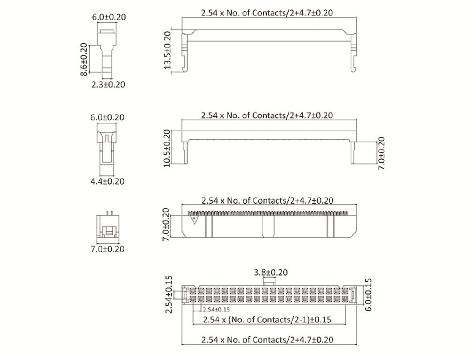 ECON CONNECT Pfostenverbinder, DIN 41651, 10-polig, grau, RM 2,54 mm ECON CONNECT Pfostenverbinder, DIN 41651, 10-polig, grau, RM 2,54 mm