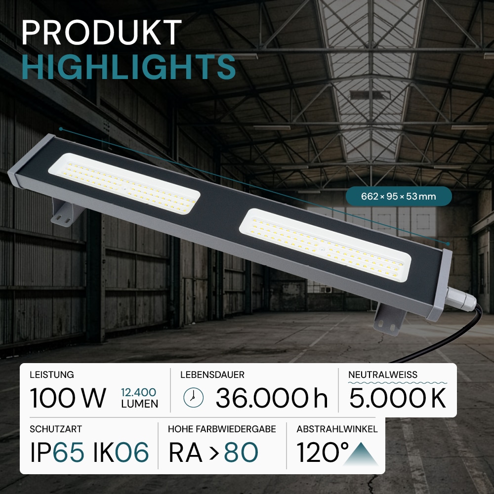 LUXULA LED-Highbay-Leuchte, linear, EEK: E, 100W, 12000lm, 5000K