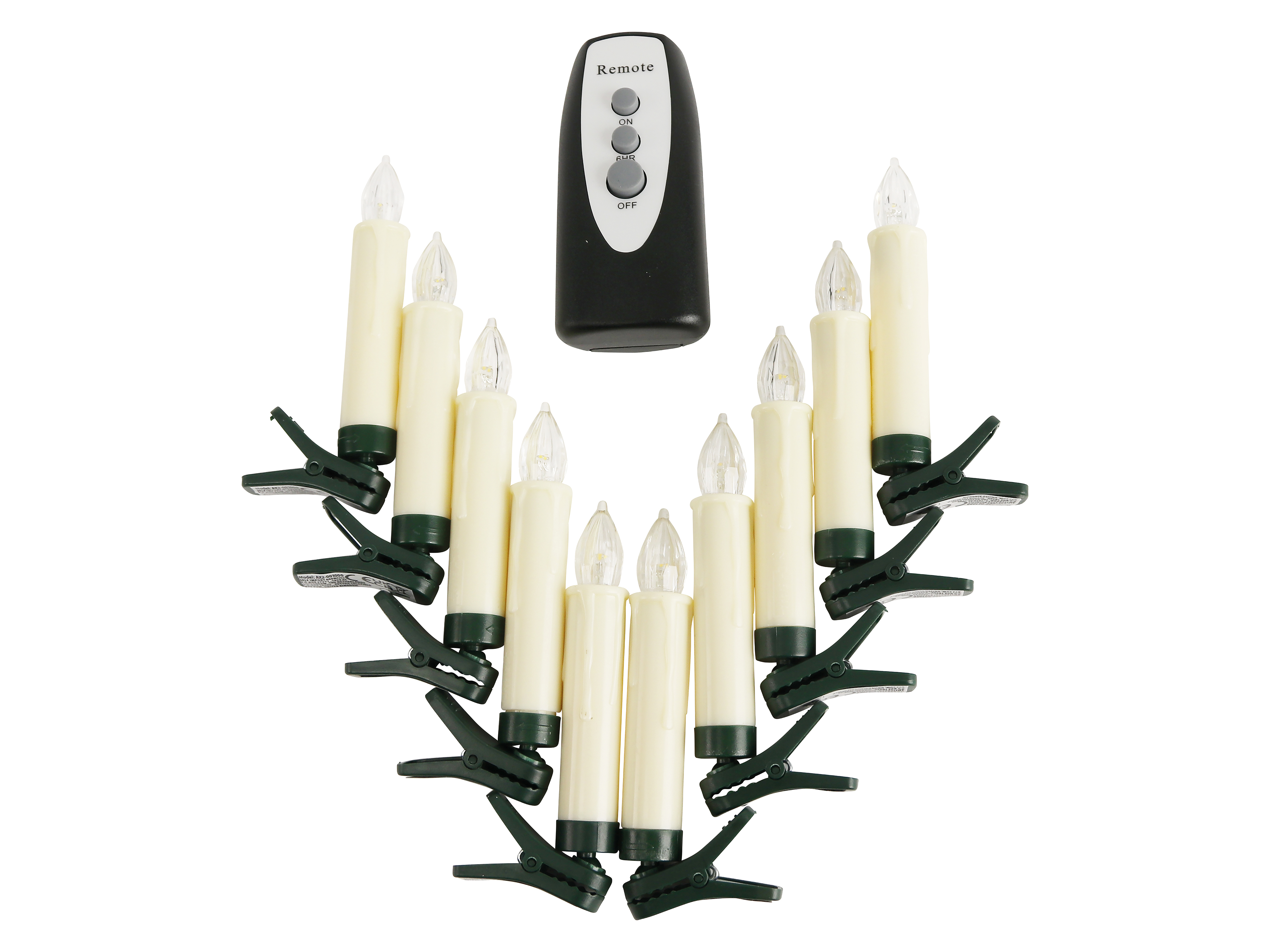 LED-Baumkerzen, 10er Set mit FB, Timer