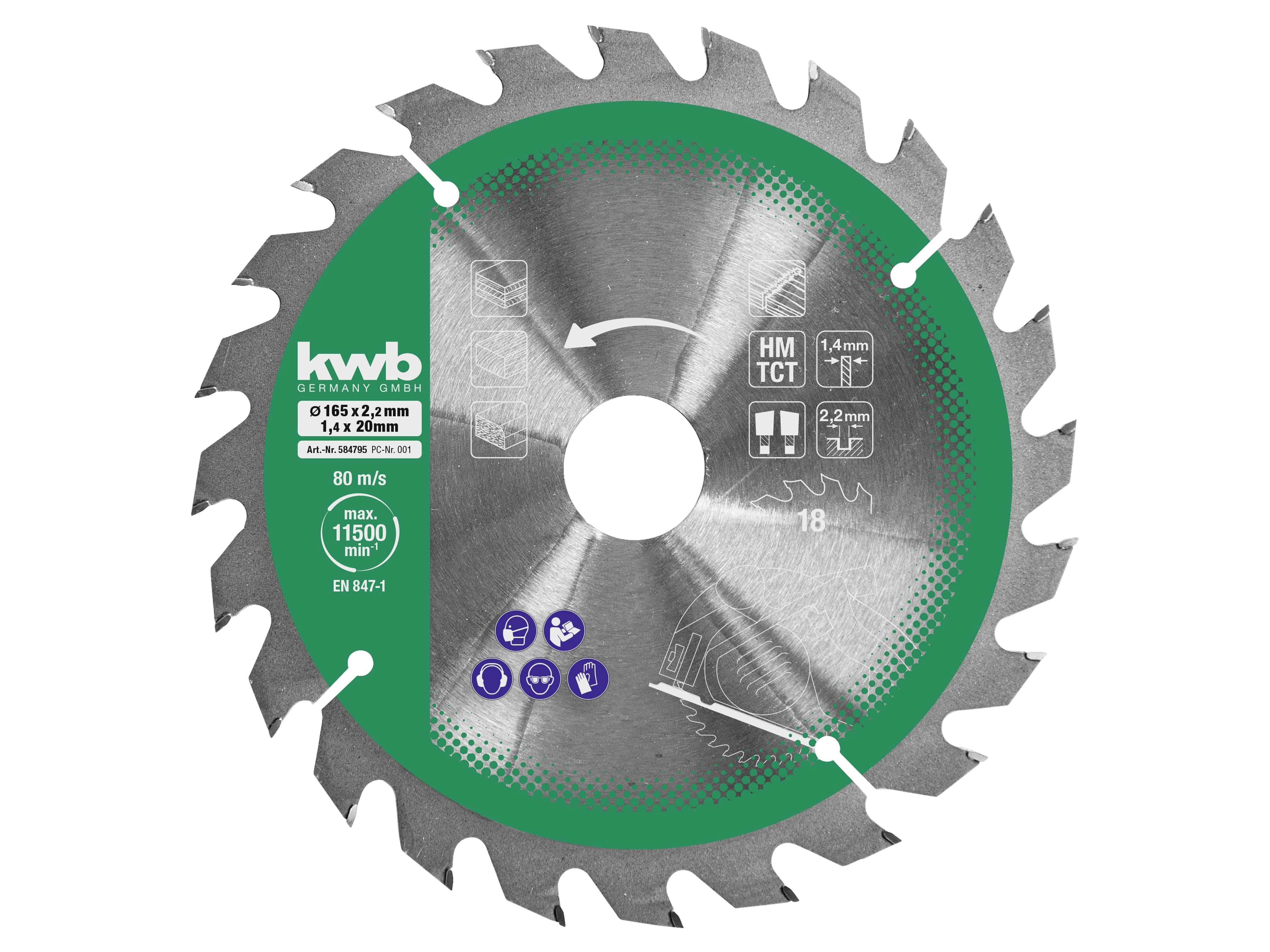 KWB Kreissägeblatt-Set, 584795, 165x20 mm, 3 Stück KWB Kreissägeblatt-Set, 584795, 165x20 mm, 3 Stück