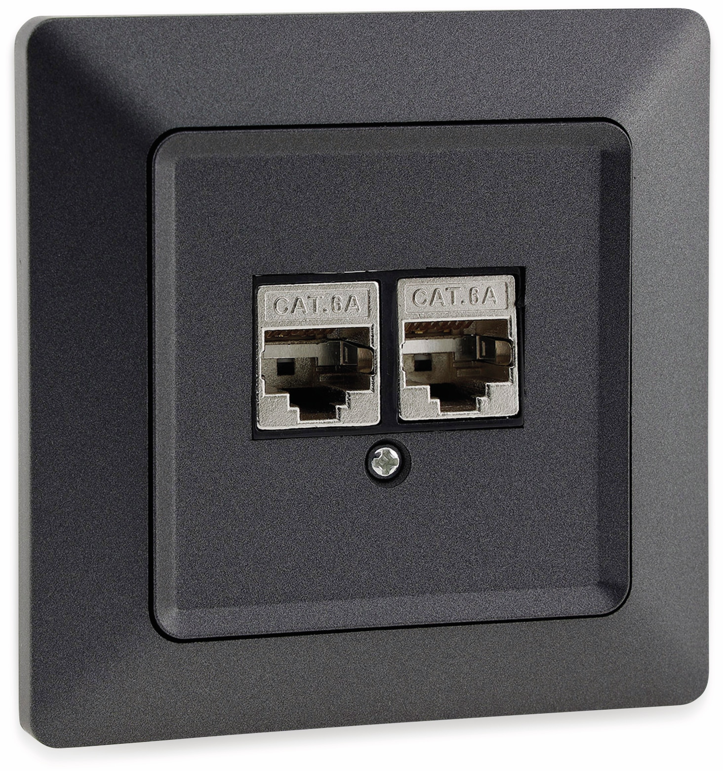 MILOS Netzwerkdose 23046, 2x CAT6, anthrazit