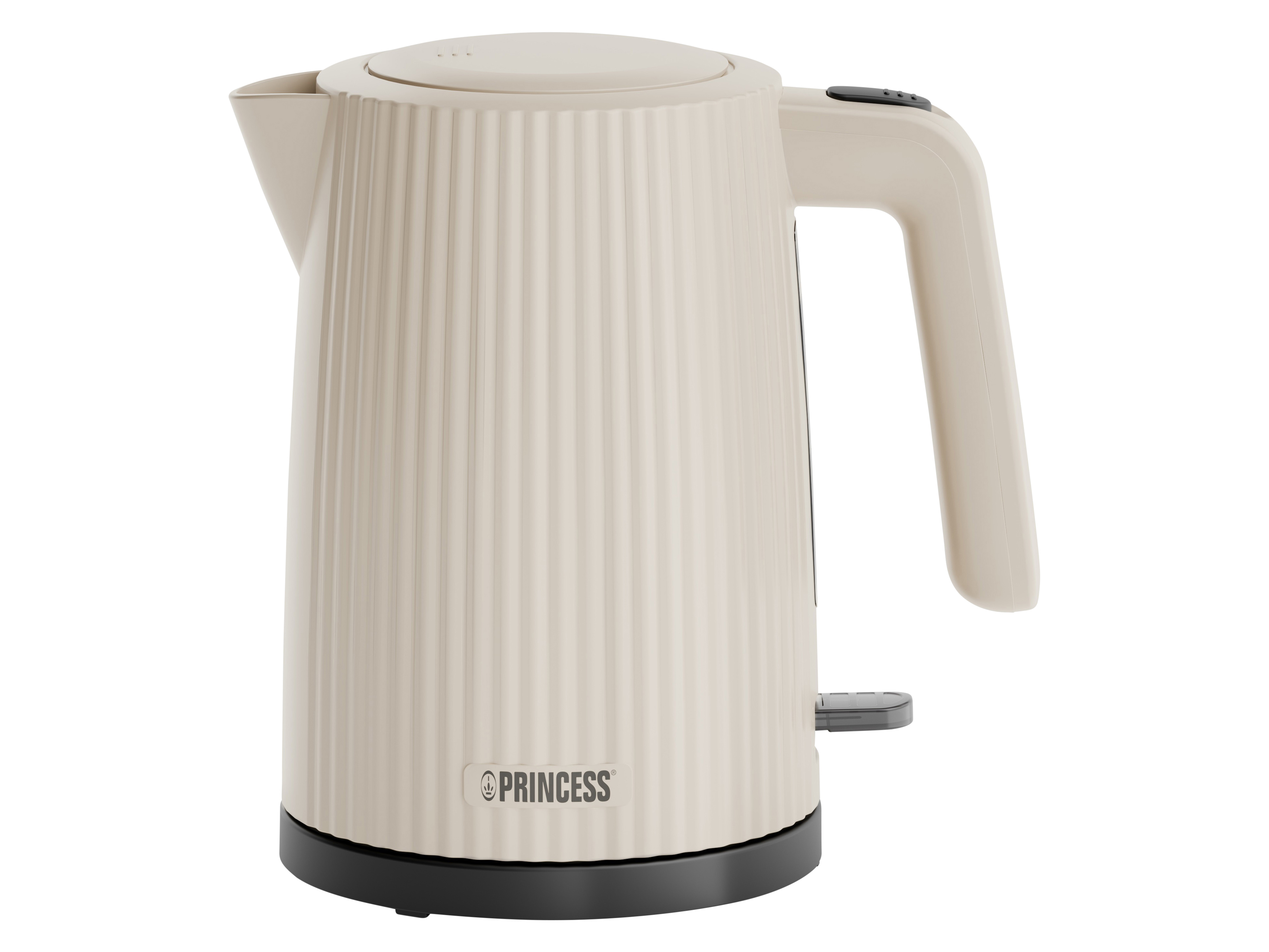 PRINCESS Wasserkocher Wave, 1,7L, 360° kabellos, 0,7m Kabel, 2200W, beige PRINCESS Wasserkocher Wave, 1,7L, 360° kabellos, 0,7m Kabel, 2200W, beige
