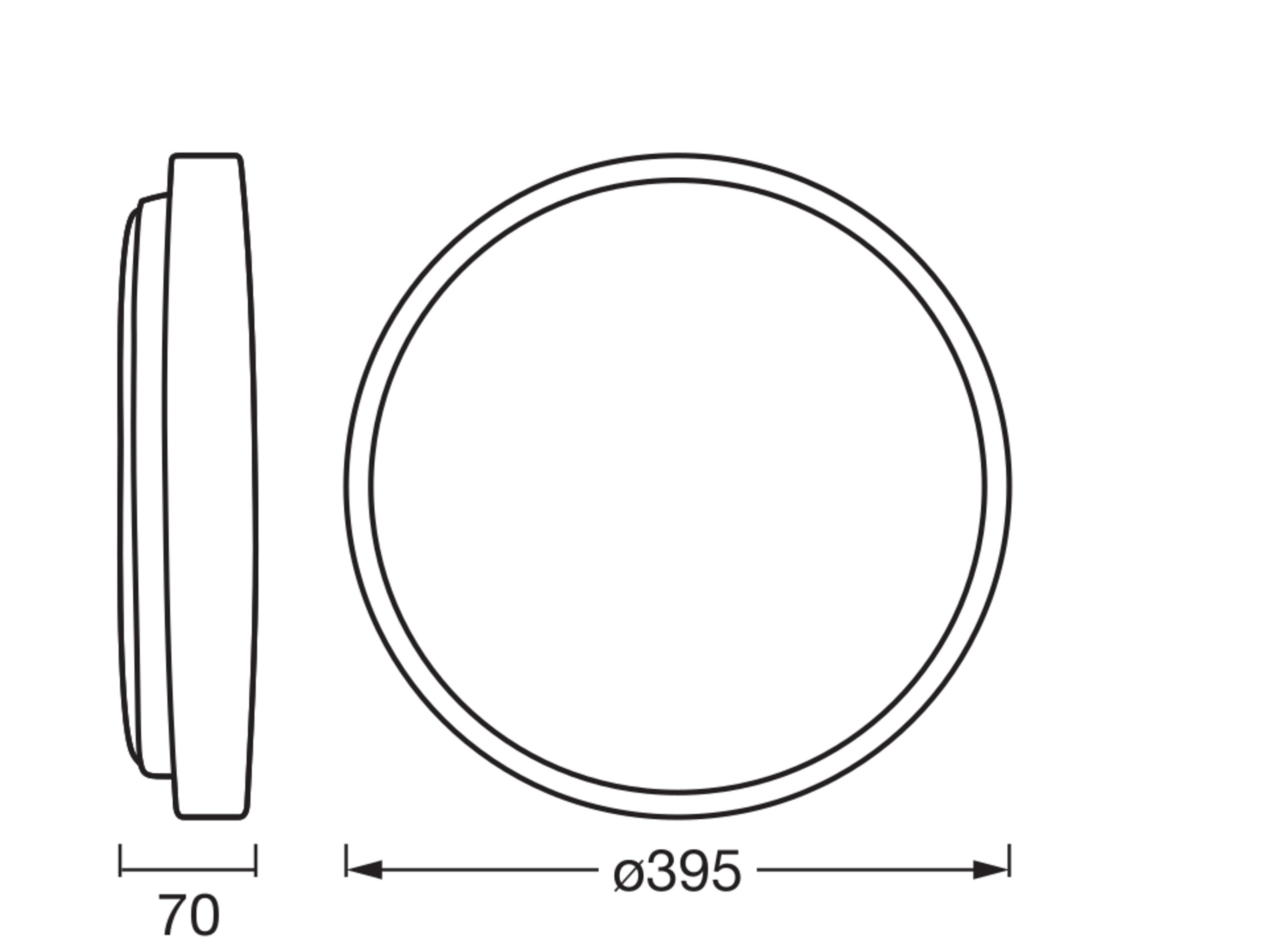 OSRAM LED-Deckenleuchte mit Holzring, Dimmbar, warmweiß, 3.000 K, EEK: F, IP20