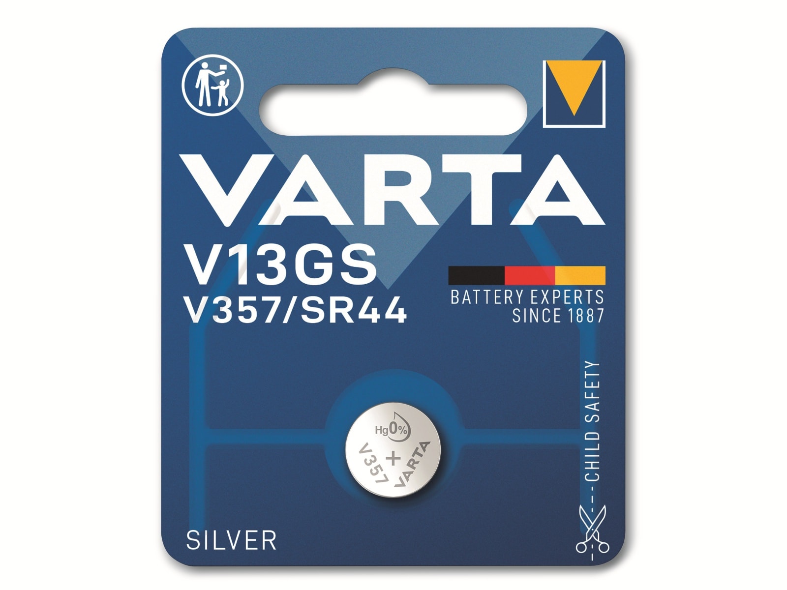 VARTA Knopfzelle Silver Oxide, V13GS SR44, 1.55V, 1 Stück VARTA Knopfzelle Silver Oxide, V13GS SR44, 1.55V, 1 Stück