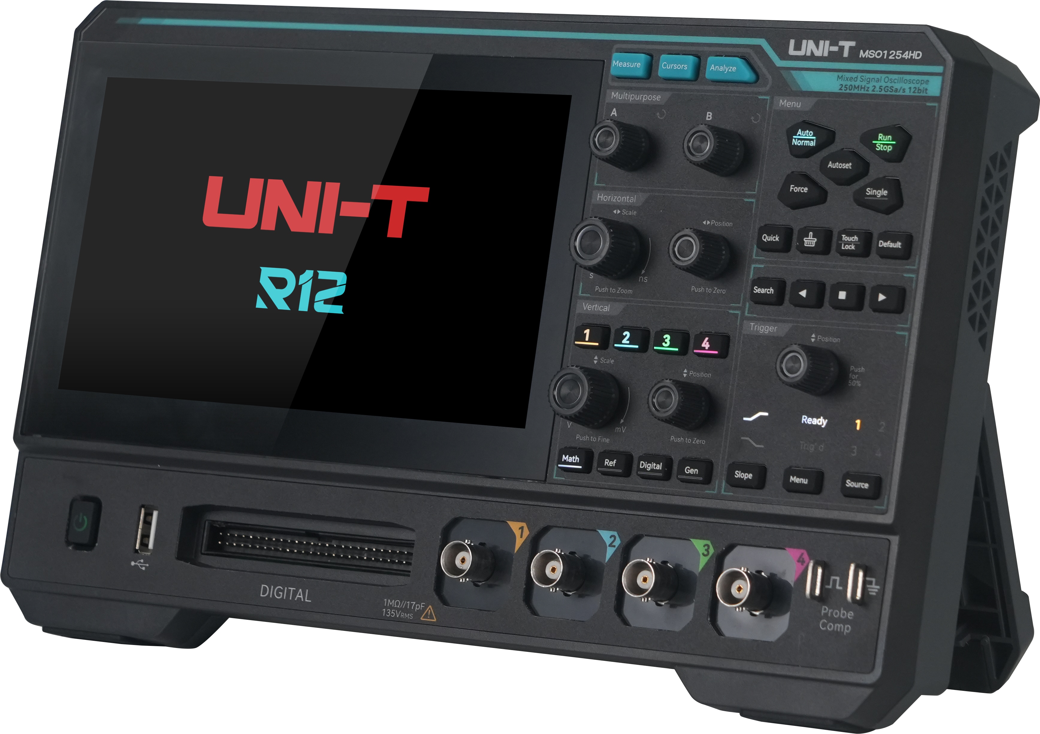 UNI-T Oszilloskop MSO1254HD, 4+16 Kanäle, 2,5 GS/s, 250 MHz UNI-T Oszilloskop MSO1254HD, 4+16 Kanäle, 2,5 GS/s, 250 MHz