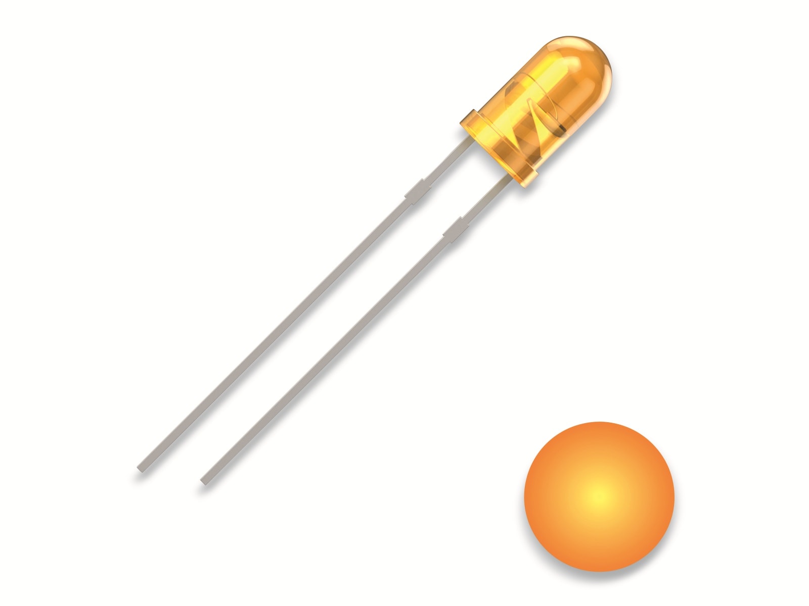 QUADRIOS LED, 3 mm, Gelb, 2,54 mm QUADRIOS LED, 3 mm, Lichtfarbe: Gelb, Gehäusefarbe: Diffus-Gelb, 700 mcd, 590 nm, 2,54 mm