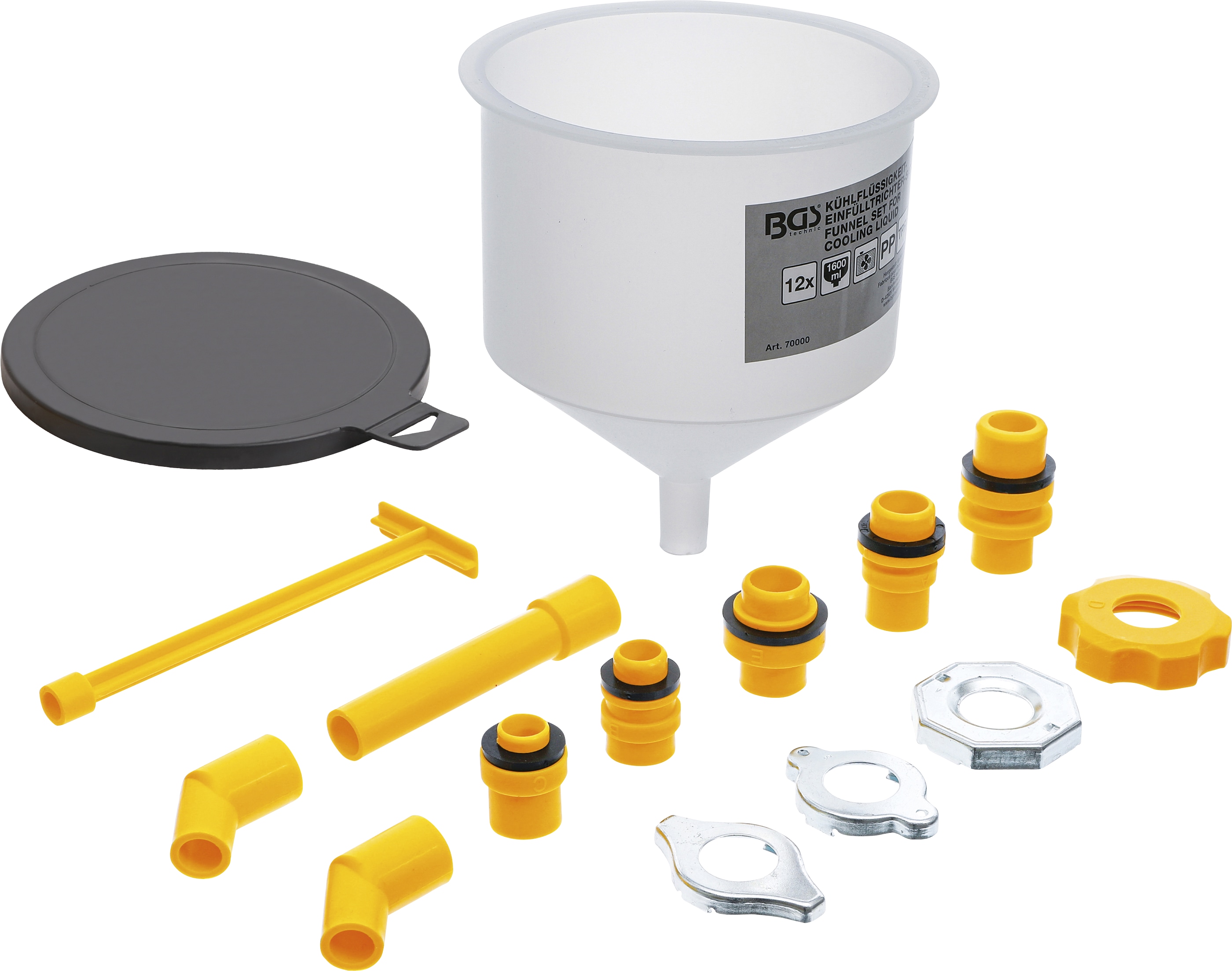 BGS TECHNIC Kühlflüssigkeits-Einfülltrichter-Set, 12 teilig BGS TECHNIC Kühlflüssigkeits-Einfülltrichter-Set, 12 teilig