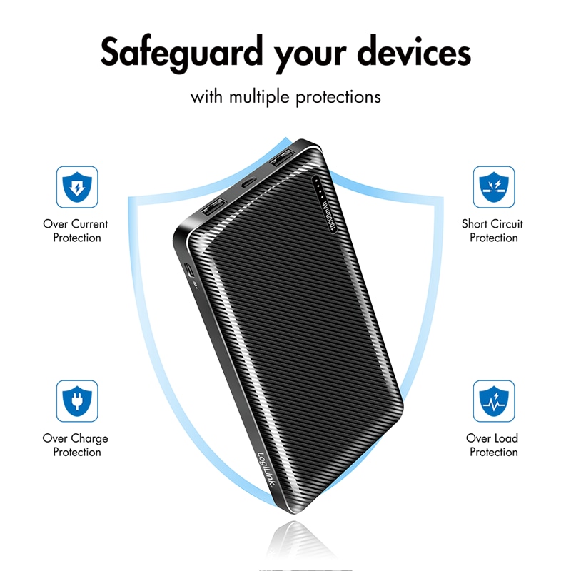 LOGILINK POWERBANK PA0316, 10.000mAh, schwarz, 2-fach USB-A Ausgang LOGILINK POWERBANK PA0316, 10.000mAh, 2-fach USB-A Ausgang