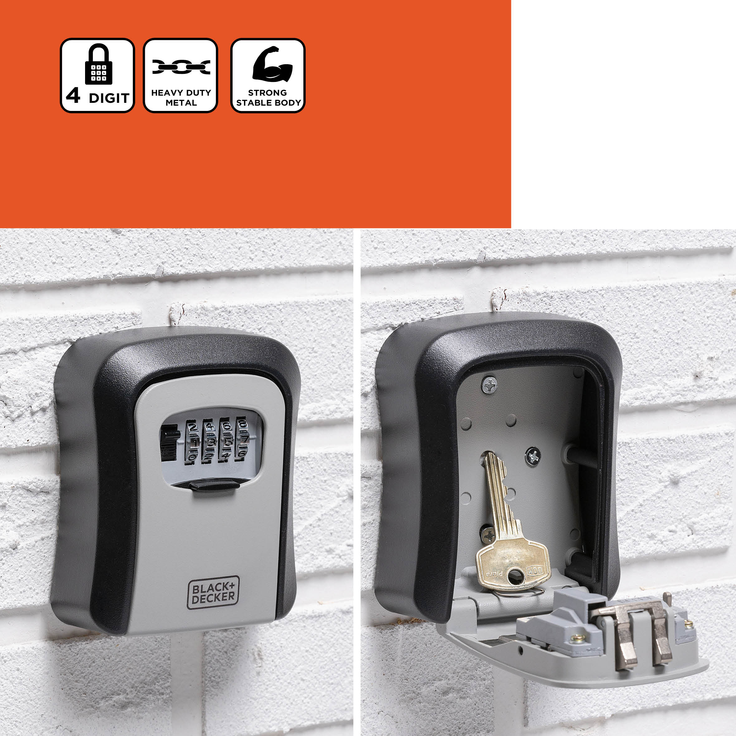 BLACK & DECKER Schlüsselsafe, mit Zahlenschloss Schlüsselsafe, BLACK+DECKER, mit Zahlenschloss