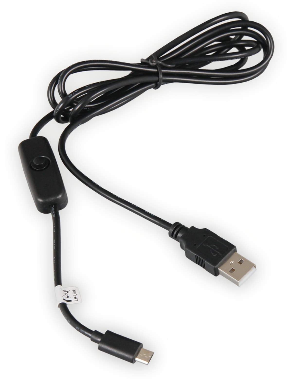 USB 2.0 A-Stecker auf Micro B Stecker mit Schalter, 1,5 m USB 2.0 A-Stecker auf Micro B Stecker mit Schalter, 1,5 m