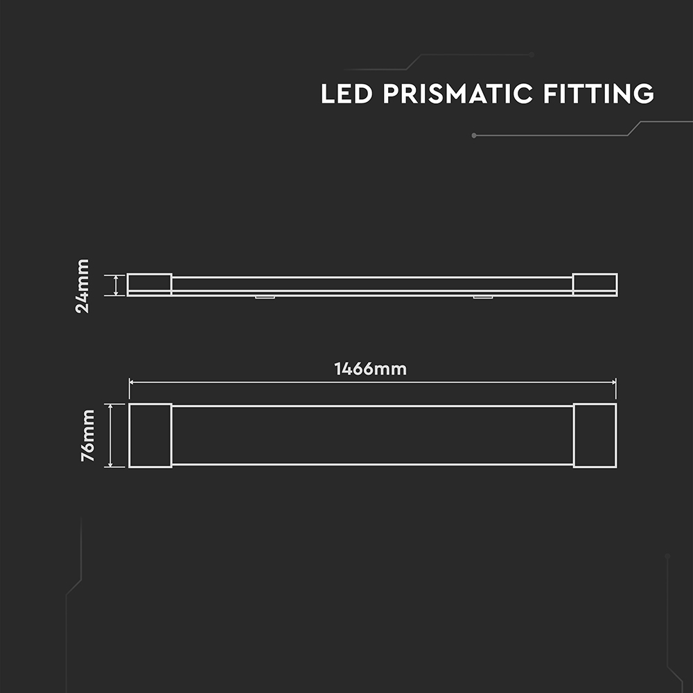 V-TAC LED-Deckenleuchte VT-8-50, 50W, 4000K, EEK: E, CREE Chip, 6000lm, IP20, weiß, 146,6 cm