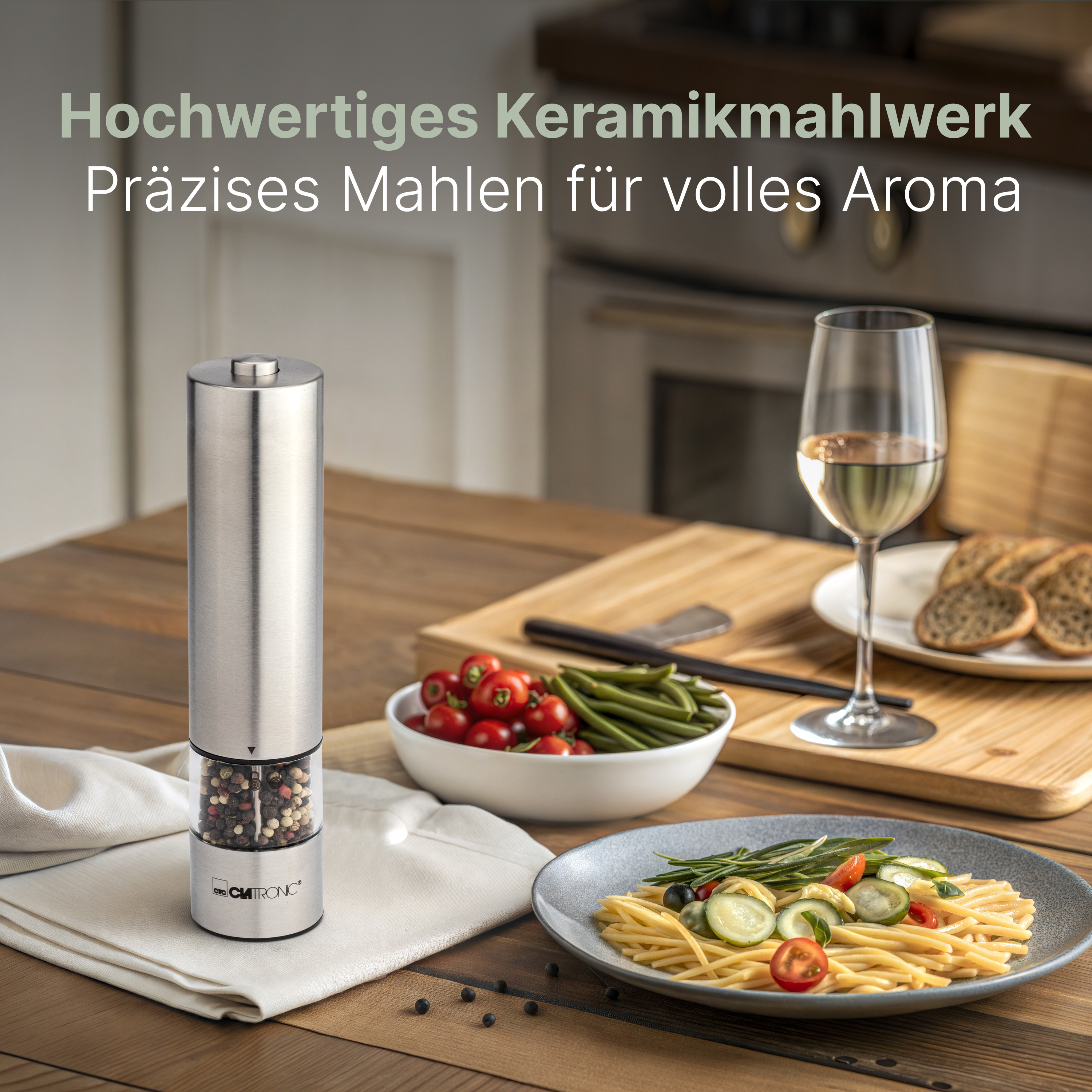 CLATRONIC Salz & Pfeffermühle PSM 3004 N, elektrisch, mit Licht, Karamik-Mahlwerk CLATRONIC Salz & Pfeffermühle PSM 3004 N, elektrisch, mit Licht, Karamik-Mahlwerk