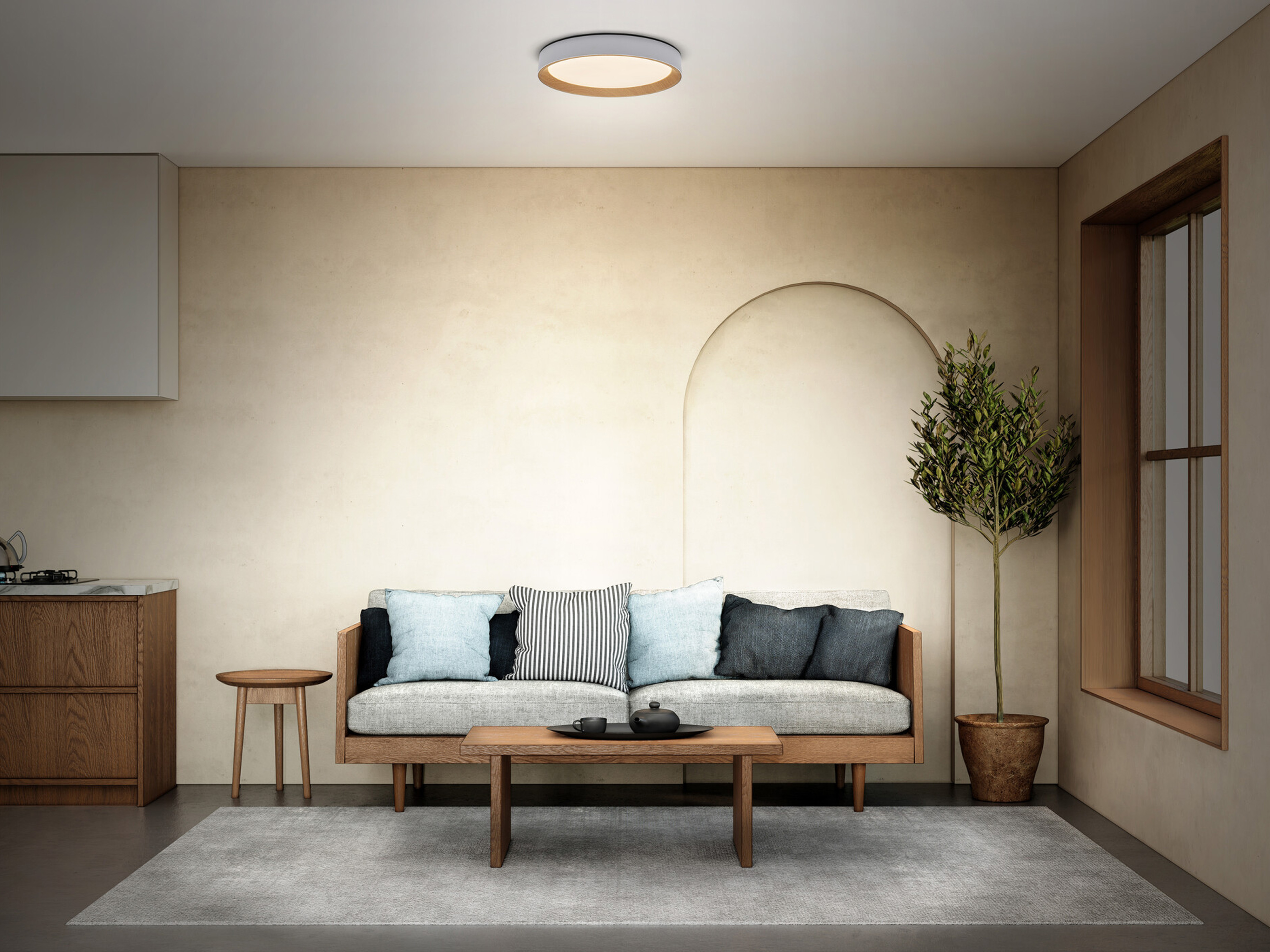 OSRAM LED-Deckenleuchte, 24W, 3000K, 1450lm, warmweiß, IP20, dimmbar, weiß, Ø39cm