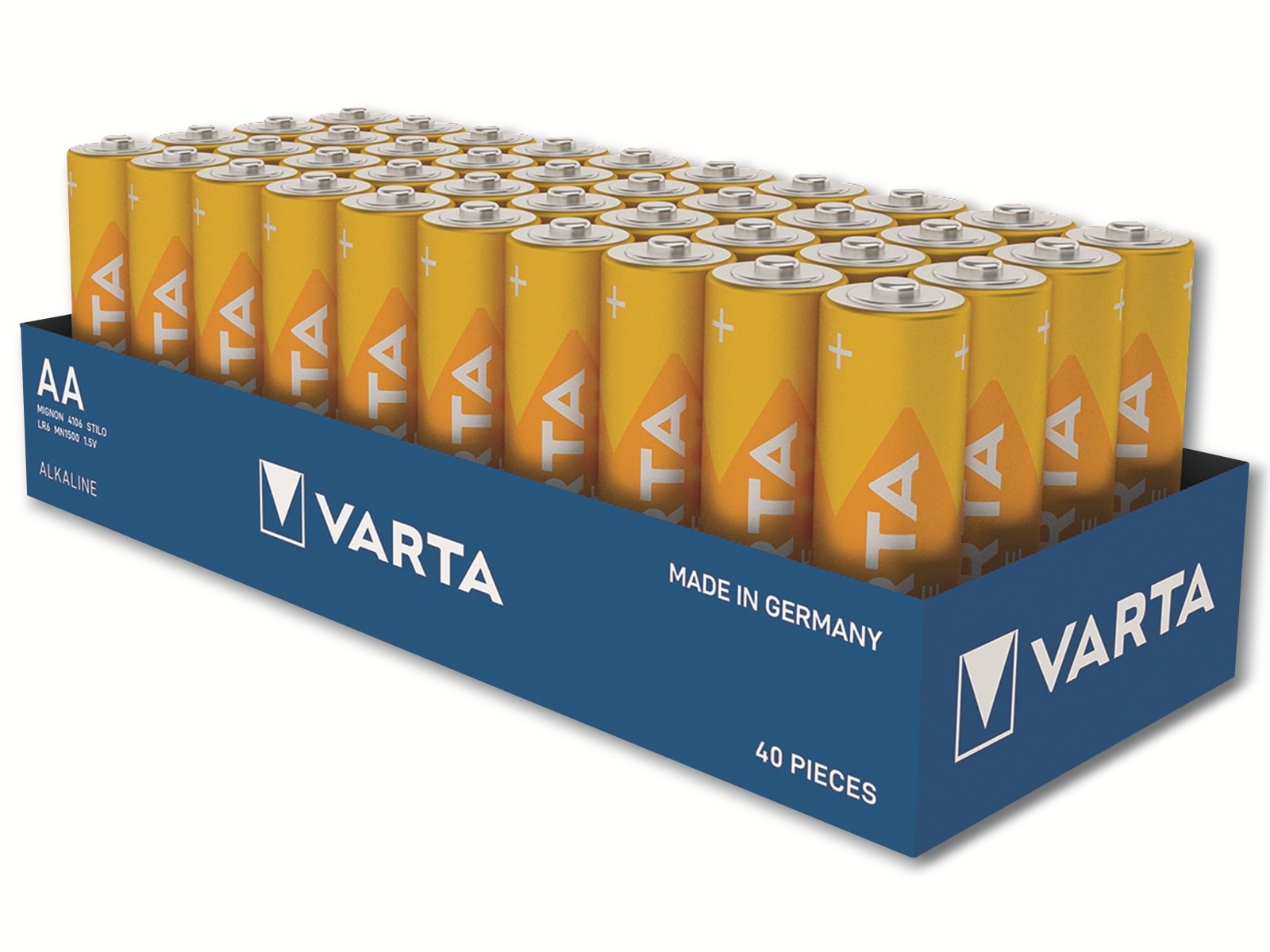 VARTA Batterie Alkaline, Mignon, AA, LR06, 1.5V, Longlife, Tray (40-Pack) VARTA Batterie Alkaline, Mignon, AA, LR06, 1.5V, Longlife, Tray (40-Pack)