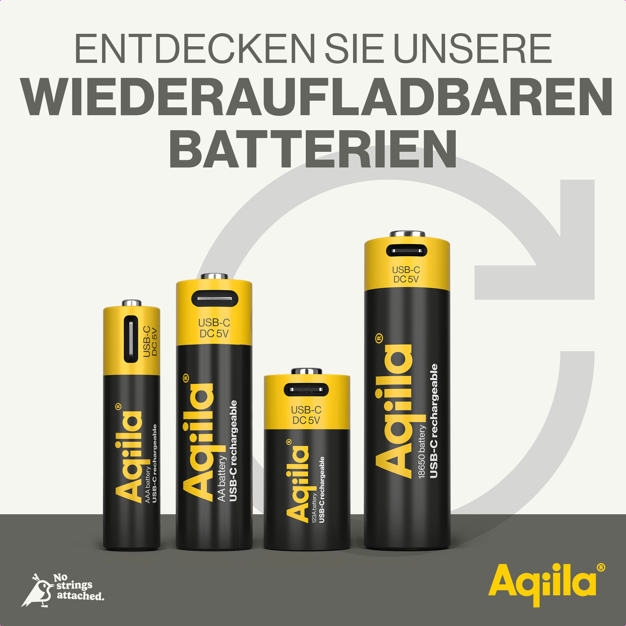 Li-lon-Akku AQILLA, AAA, USB-C, 1,5 V, 4er Pack