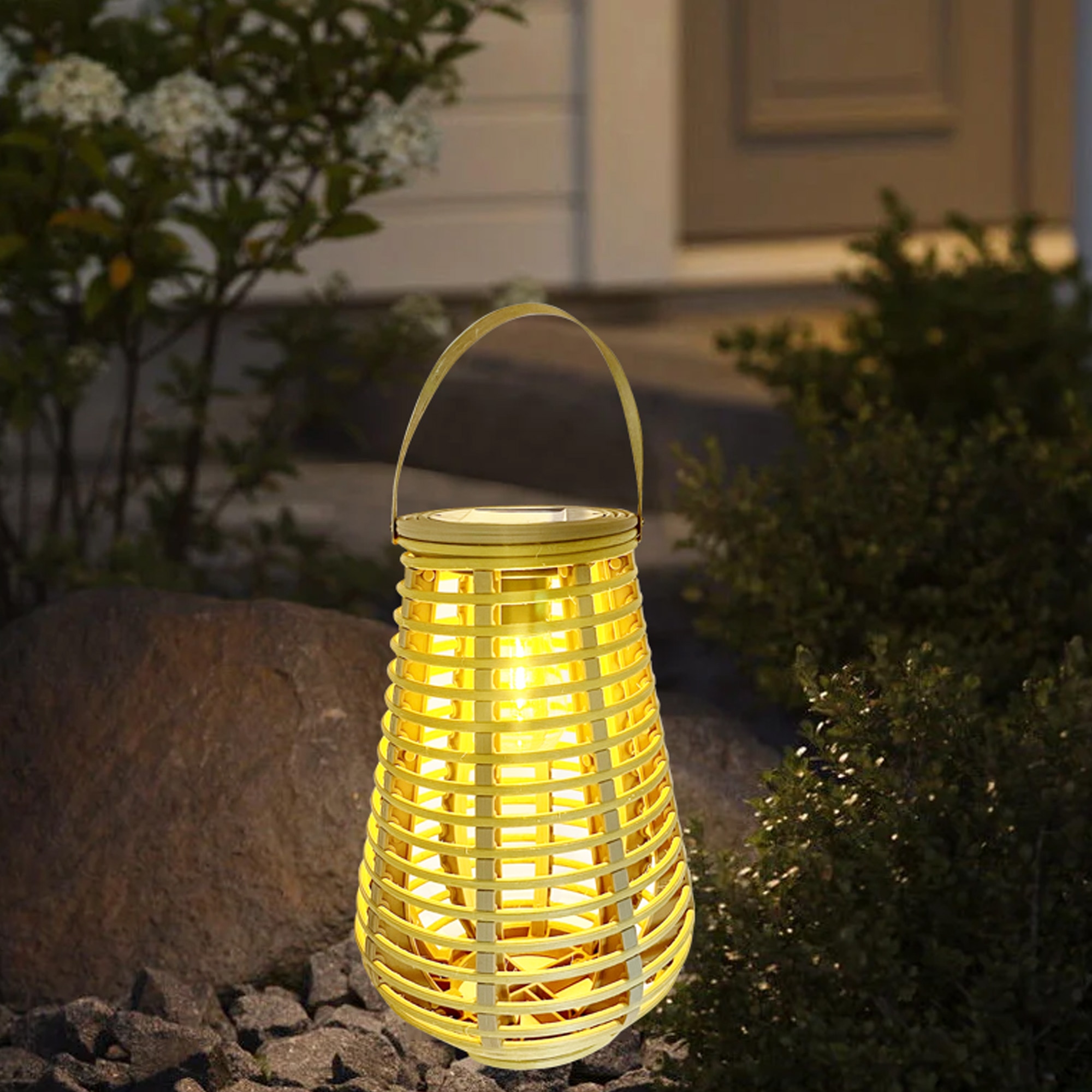 SOLAR LEUCHTEN Solar LED-Akku-Rattanleuchte LSolar, 2700 K
