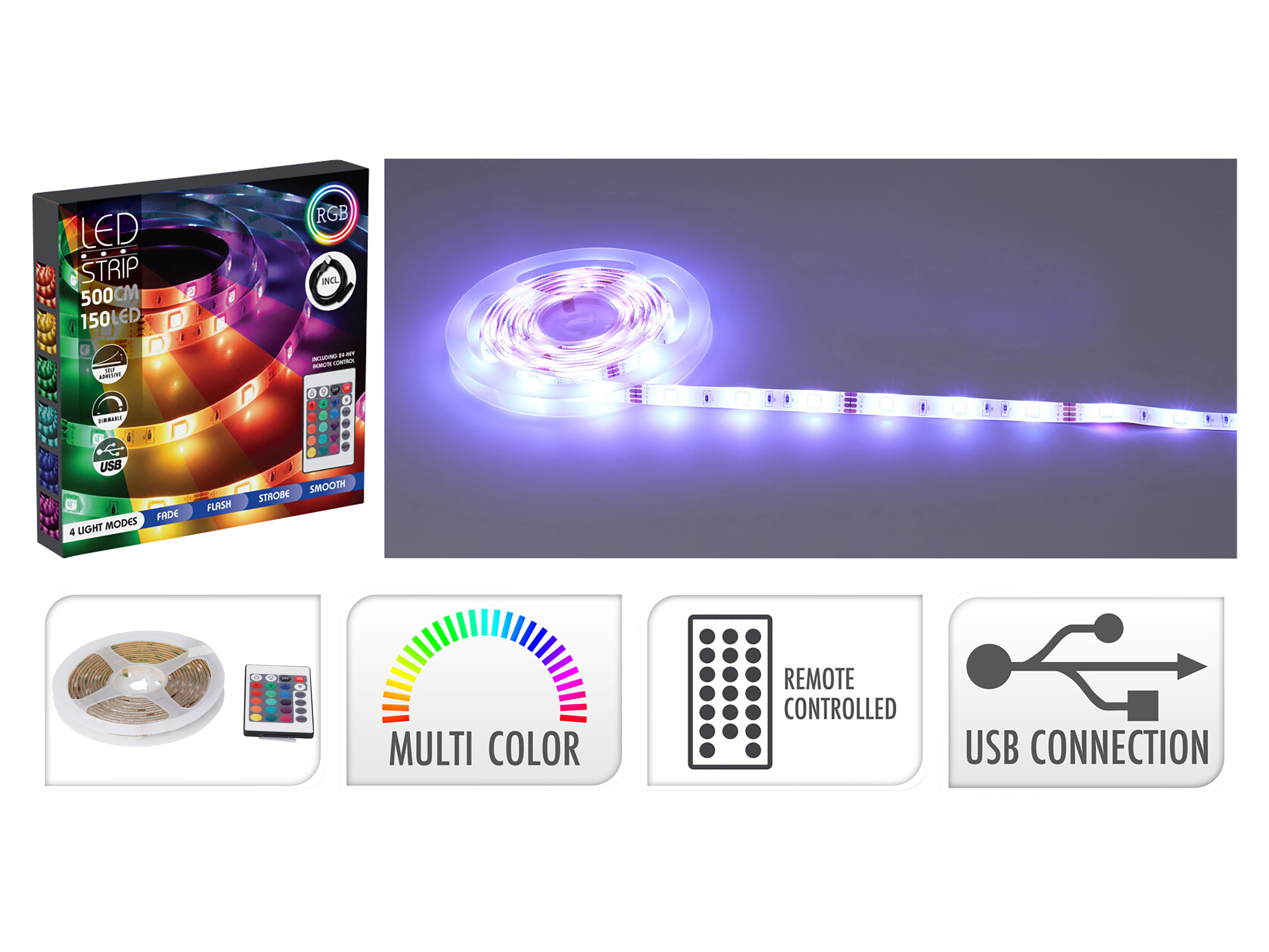 LED-Stripe, 5m, 150 LEDs, RGB LED-Stripe, 5m, 150 LEDs, RGB