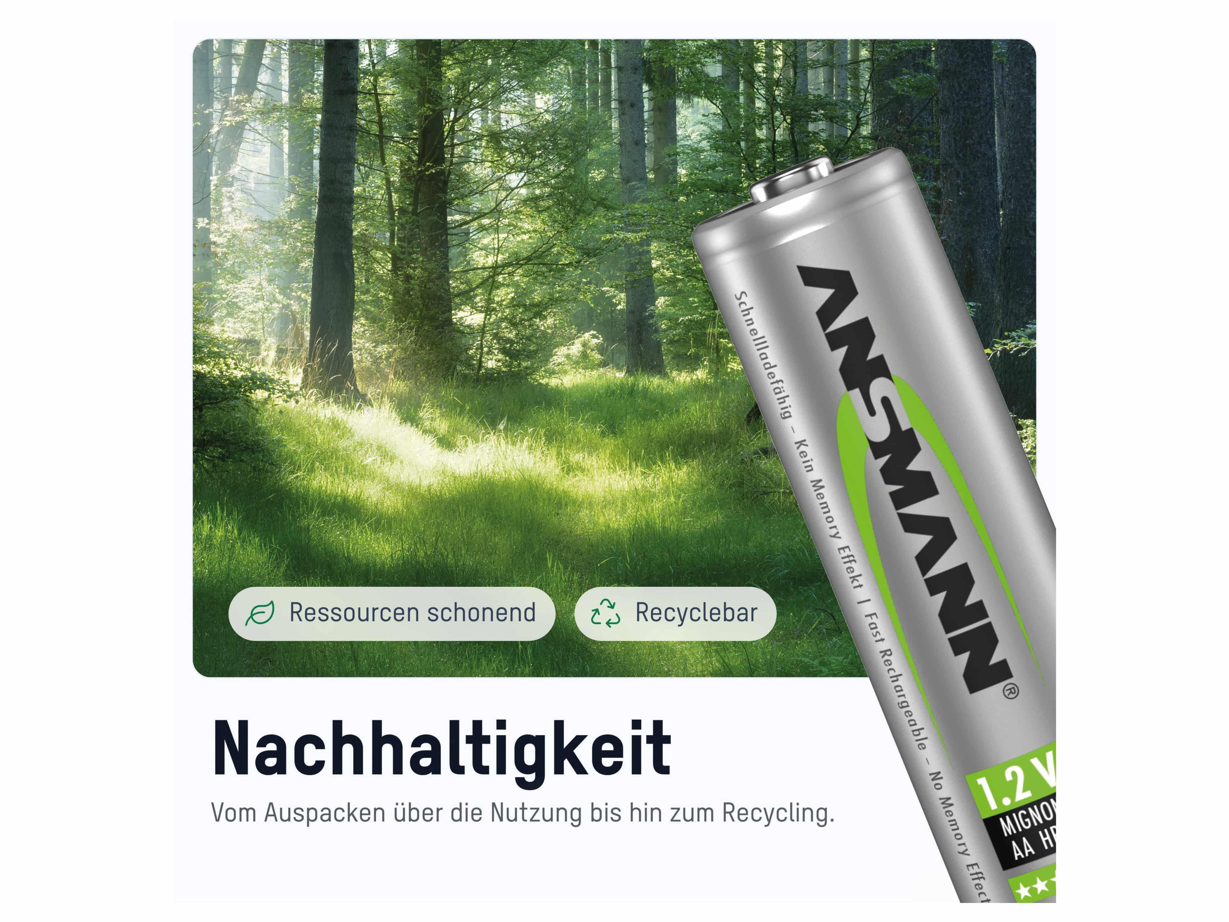 ANSMANN Solar NiMH Akku Mignon AA 800 mAh maxE 2-Stück ANSMANN Solar NiMH Akku Mignon AA 800 mAh maxE 2-Stück