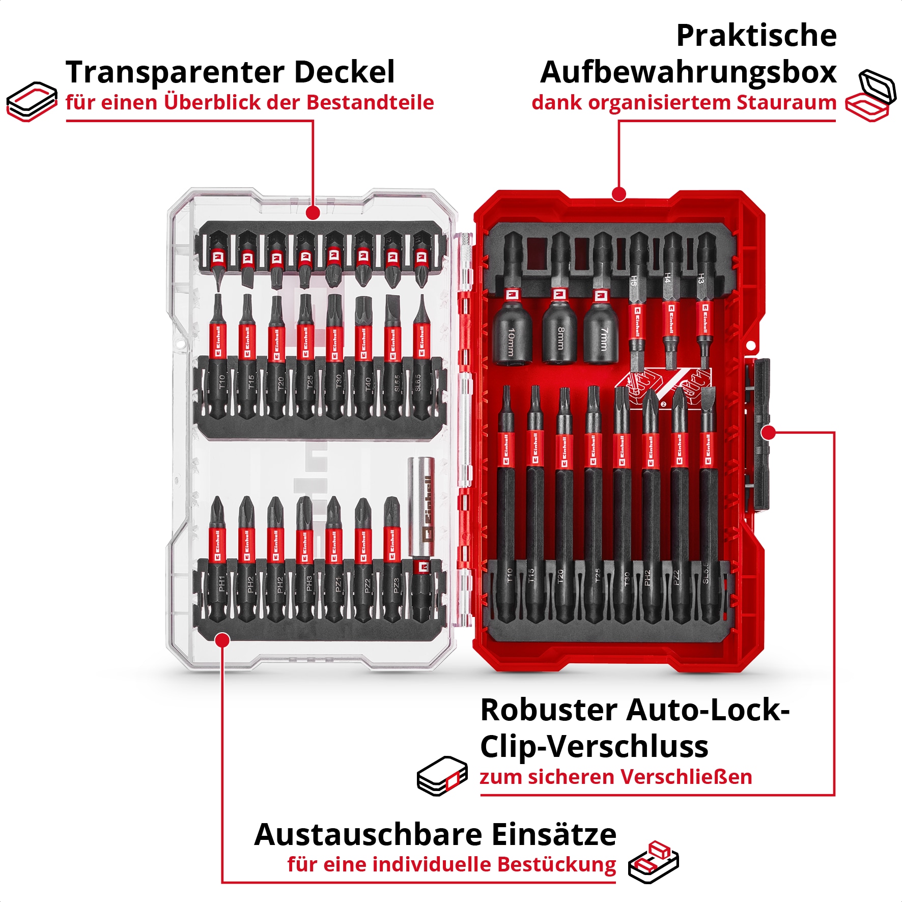 EINHELL Impact Bit-Set, 109250, M-Case, 38-teilig EINHELL Impact Bit-Set, 109250, M-Case, 38-teilig