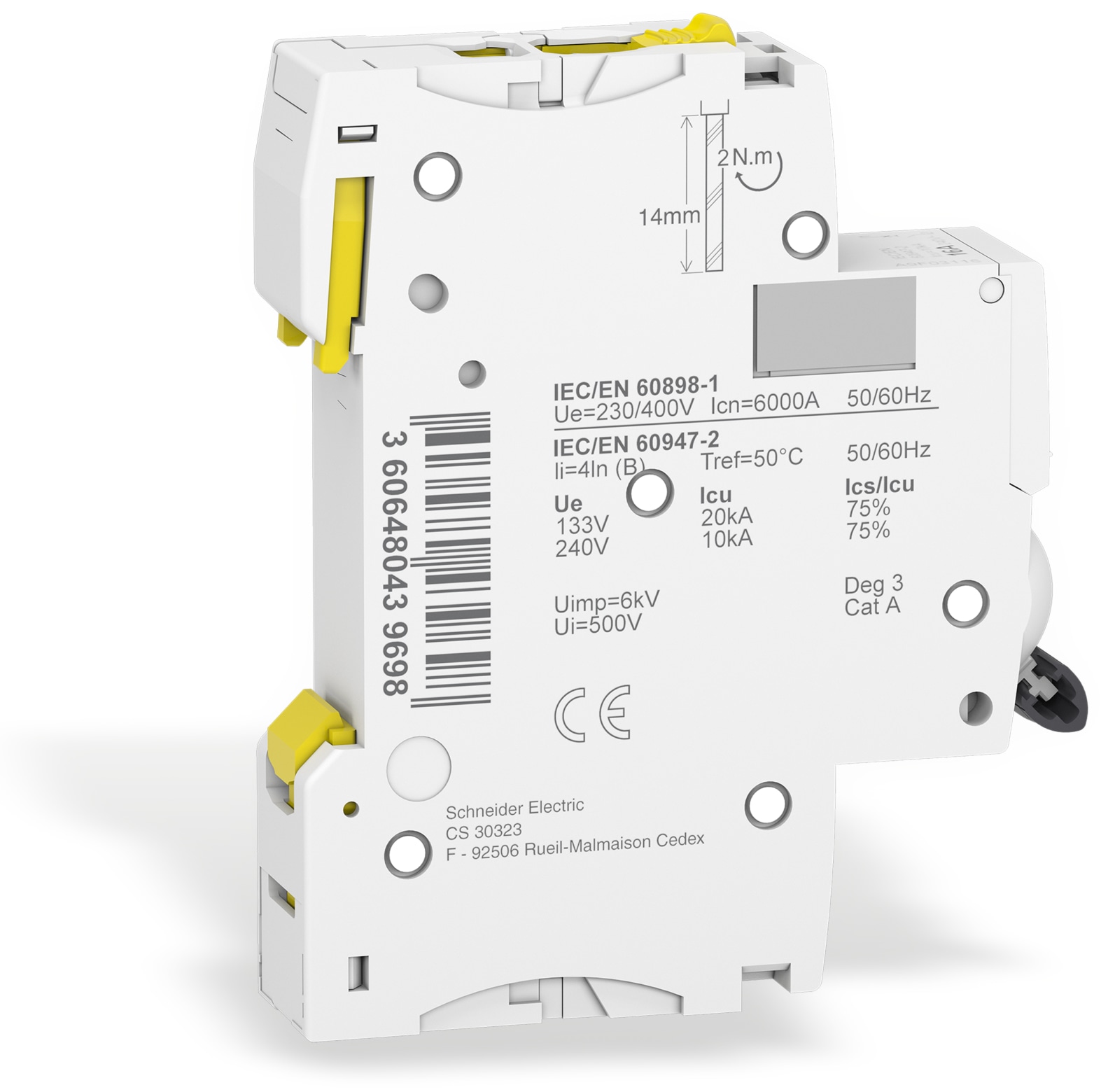 SCHNEIDER ELECTRIC Leitungsschutzschalter A9F03116, iC60N, B, 16A SCHNEIDER ELECTRIC Leitungsschutzschalter A9F03116, iC60N, B, 16A