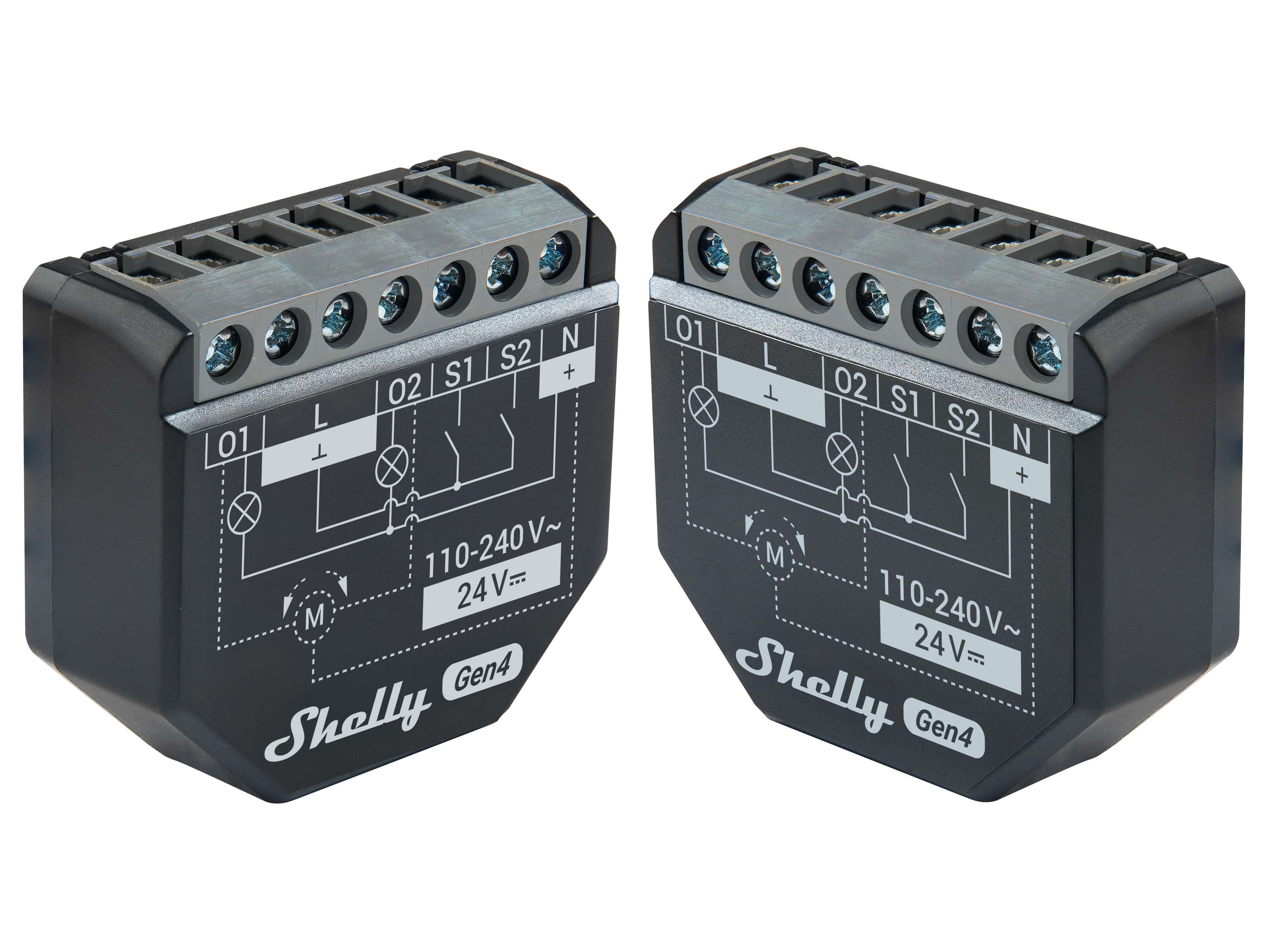 SHELLY WLAN-Schaltaktor 2PM Gen4, 2 Kanal, WLAN, Matter, Bluetooth, 2 Stück