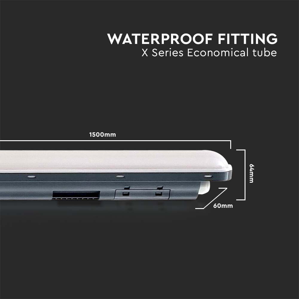 V-TAC LED-Feuchtraumleuchte VT-1253, EEK: E, 48 W, 5760 lm, 6500 K, 1500 mm V-TAC LED-Feuchtraumleuchte VT-1253, EEK: E, 48 W, 5760 lm, 6500 K, 1500 mm