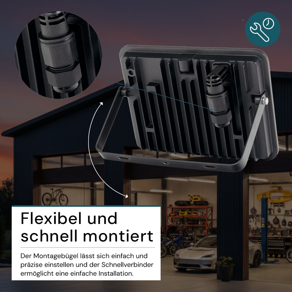 LUXULA LED-Fluter mit Schnellverbinder, EEK: F, 20W, 2000lm, 4000K, schwarz LUXULA LED-Fluter mit Schnellverbinder, EEK: F, 20W, 2000lm, 4000K, schwarz