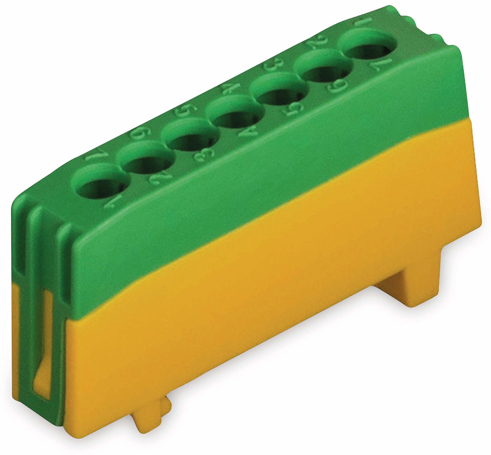 POLLMANN Schutzleiterklemme 7-polig, 16 mm², grün/gelb, für Hutschiene POLLMANN Schutzleiterklemme 7-polig, 16 mm², grün/gelb, für Hutschiene