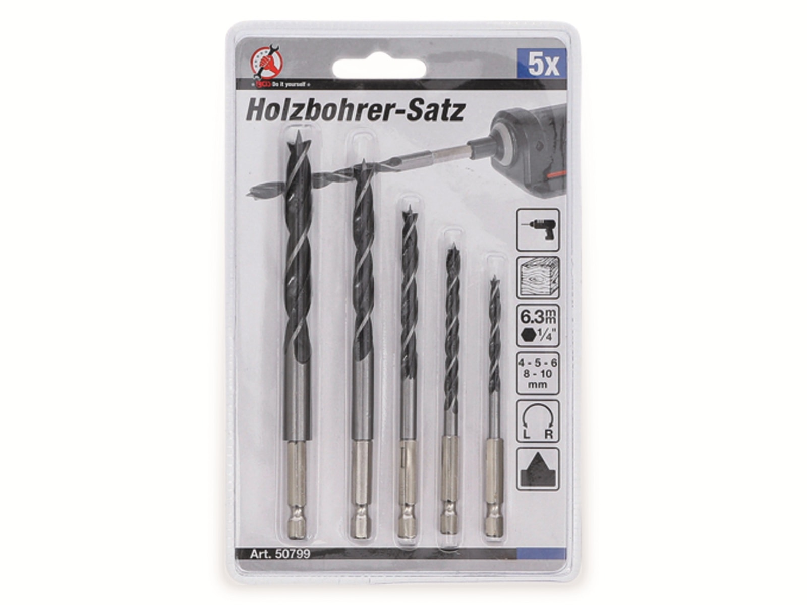 BGS TECHNIC Holzbohrer-Satz 50799, 4...10 mm, 5-teilig BGS TECHNIC Holzbohrer-Satz 50799, 4...10 mm, 5-teilig