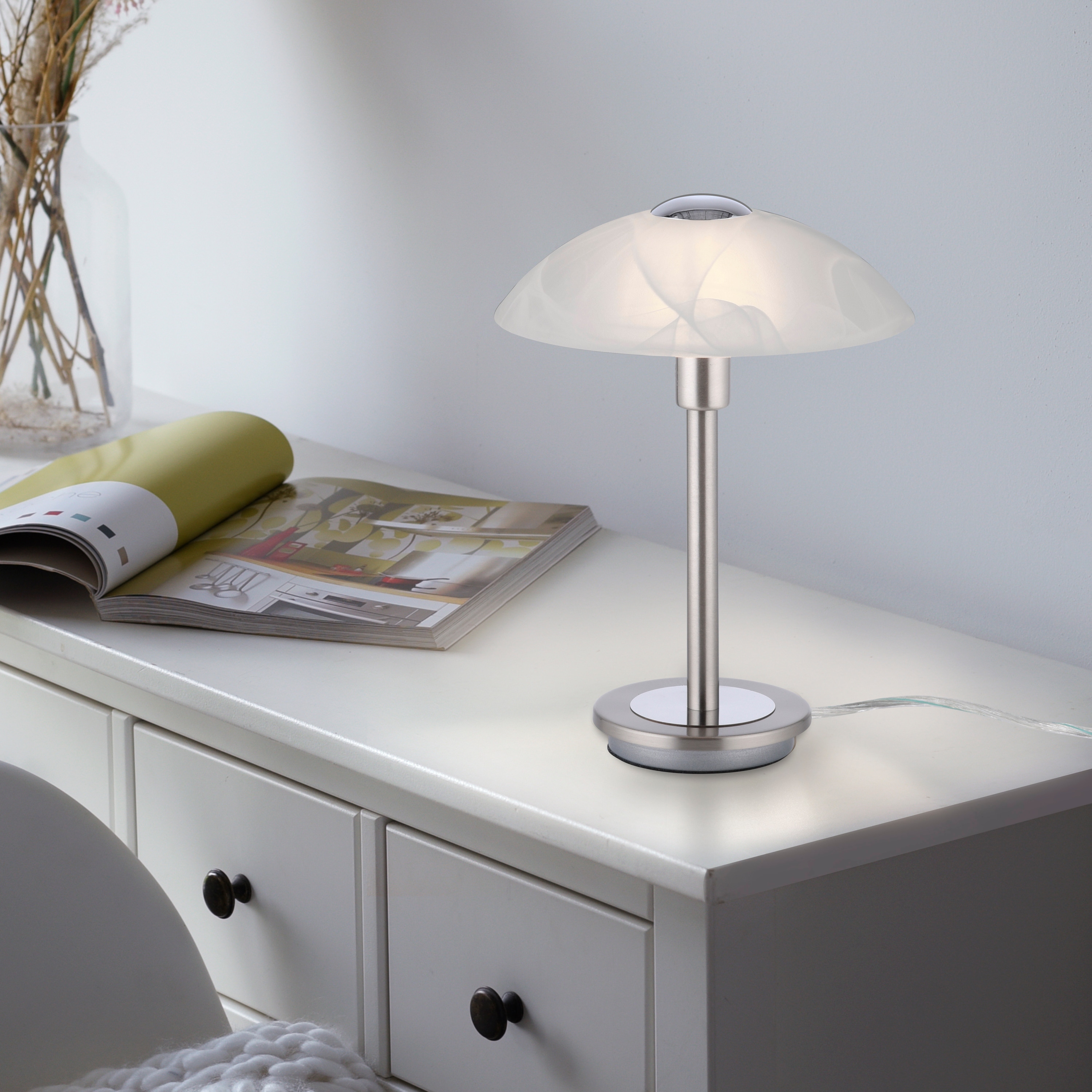 PAUL NEUHAUS LED-Tischleuchte 4026-55 stahl, G9, 2,6 W, 265 lm, 3000 K