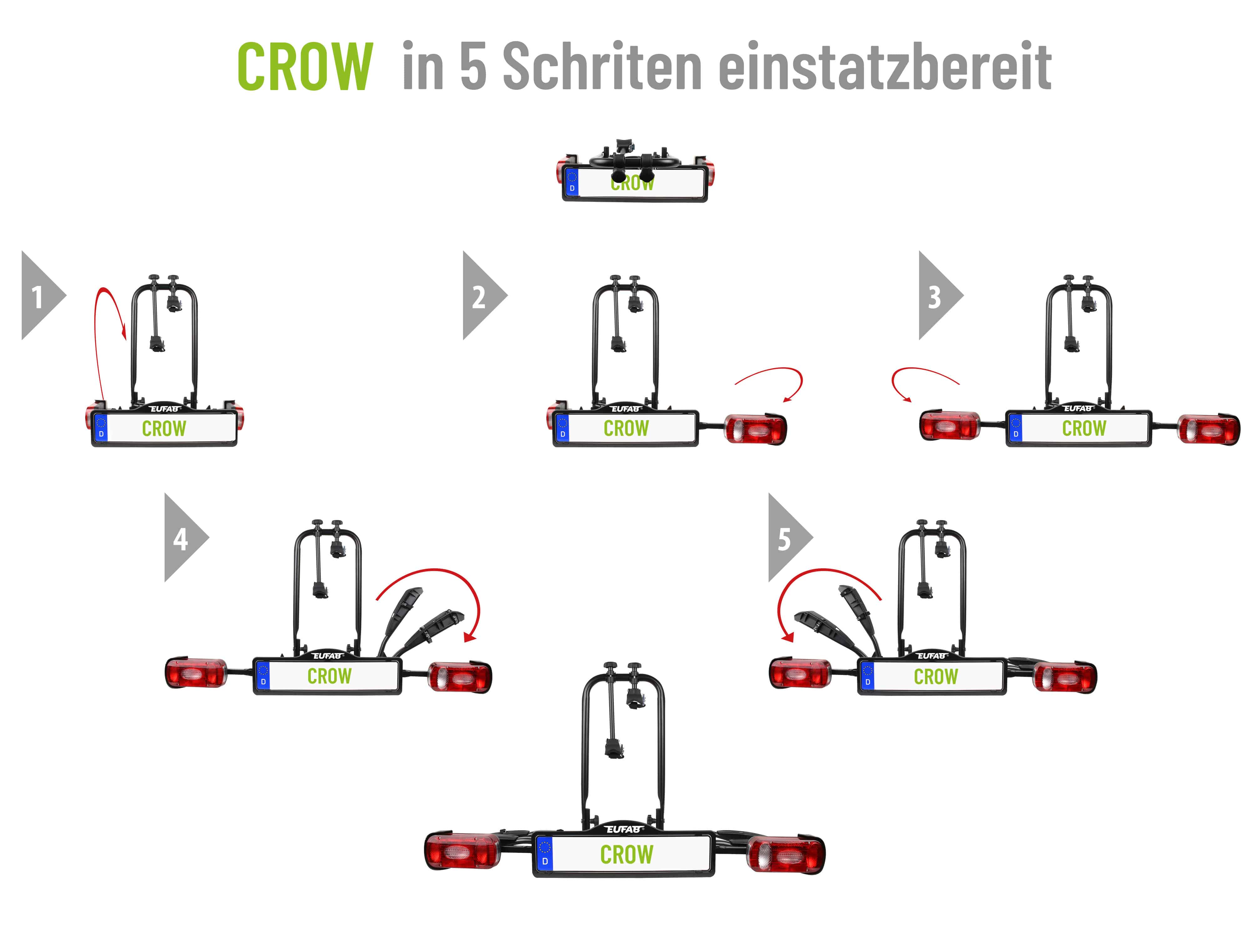 EUFAB Fahrradträger, CROW, 11563, für 2 Fahrräder EUFAB Fahrradträger, CROW, 11563, für 2 Fahrräder
