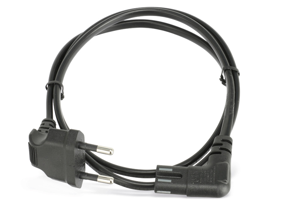 GOOBAY Euro-Netzkabel, schwarz, 0,75 m