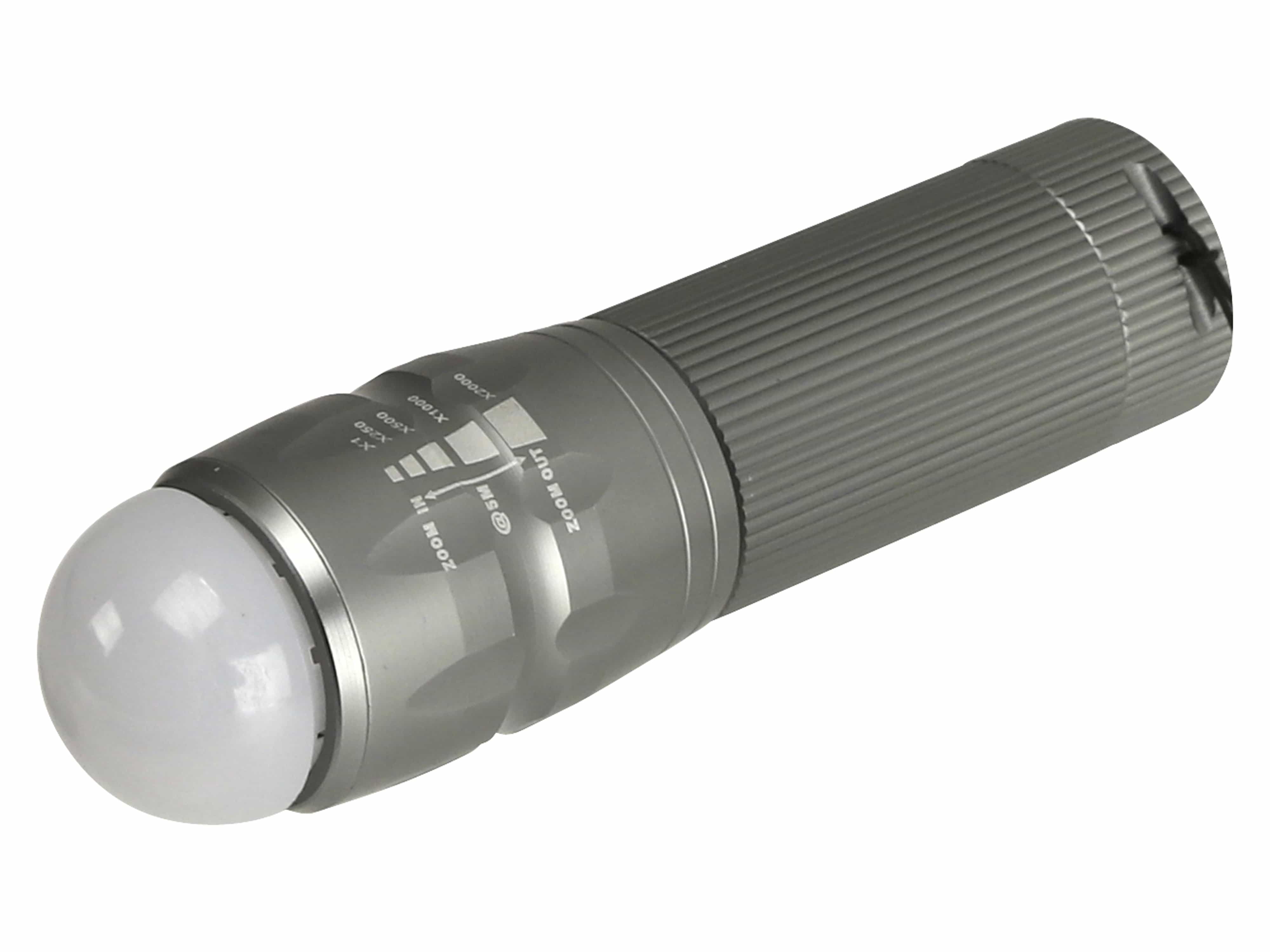 LED-Taschenlampe, WTE-490M-1, Alu, 400 lm, grau