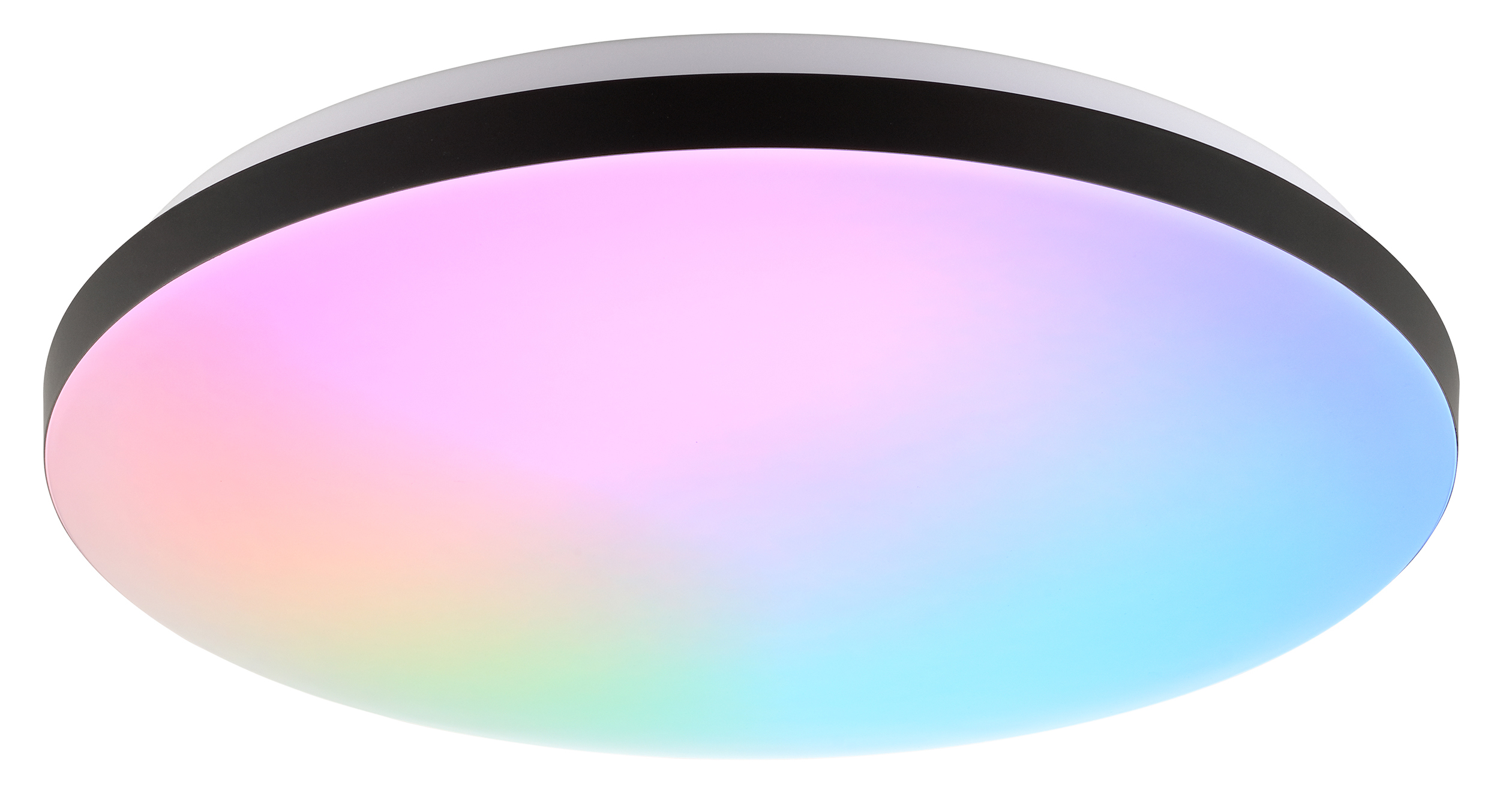 BRILLIANT LED-Deckenleuchte, Ø 39 cm, 20W, CCT, 2400lm, IP20, IC-RGB, mit Fernbedienung, weiß/schwarz LED-Deckenleuchte BRILLIANT, Ø 39 cm, 20W, CCT, 2400lm, IP20, IC-RGB, mit Fernbedienung, weiß/schwarz