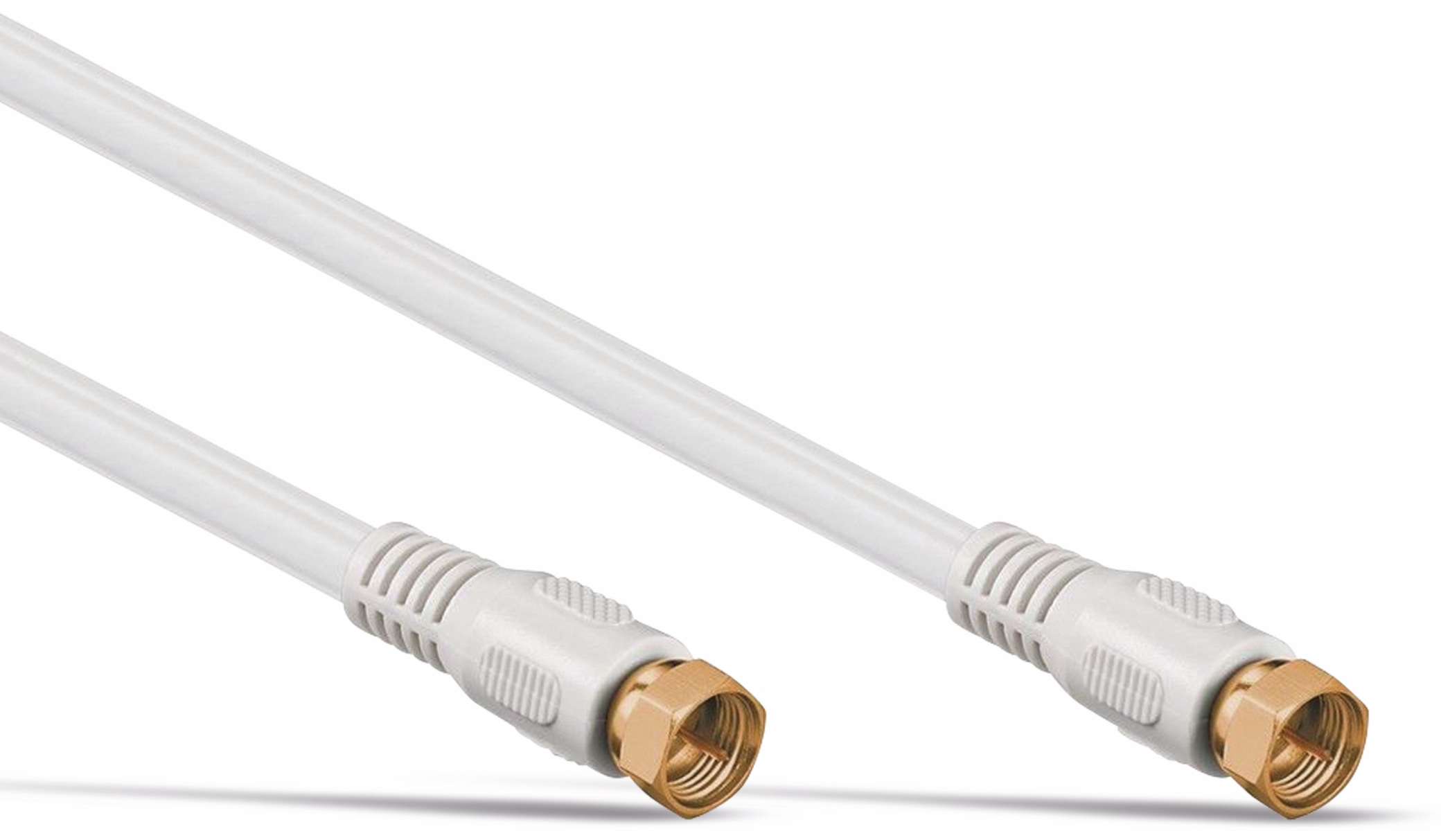 S-IMPULS SAT-Antennenanschlusskabel, 2x F-Stecker, weiß, 7,5m, 100dB, vergoldet