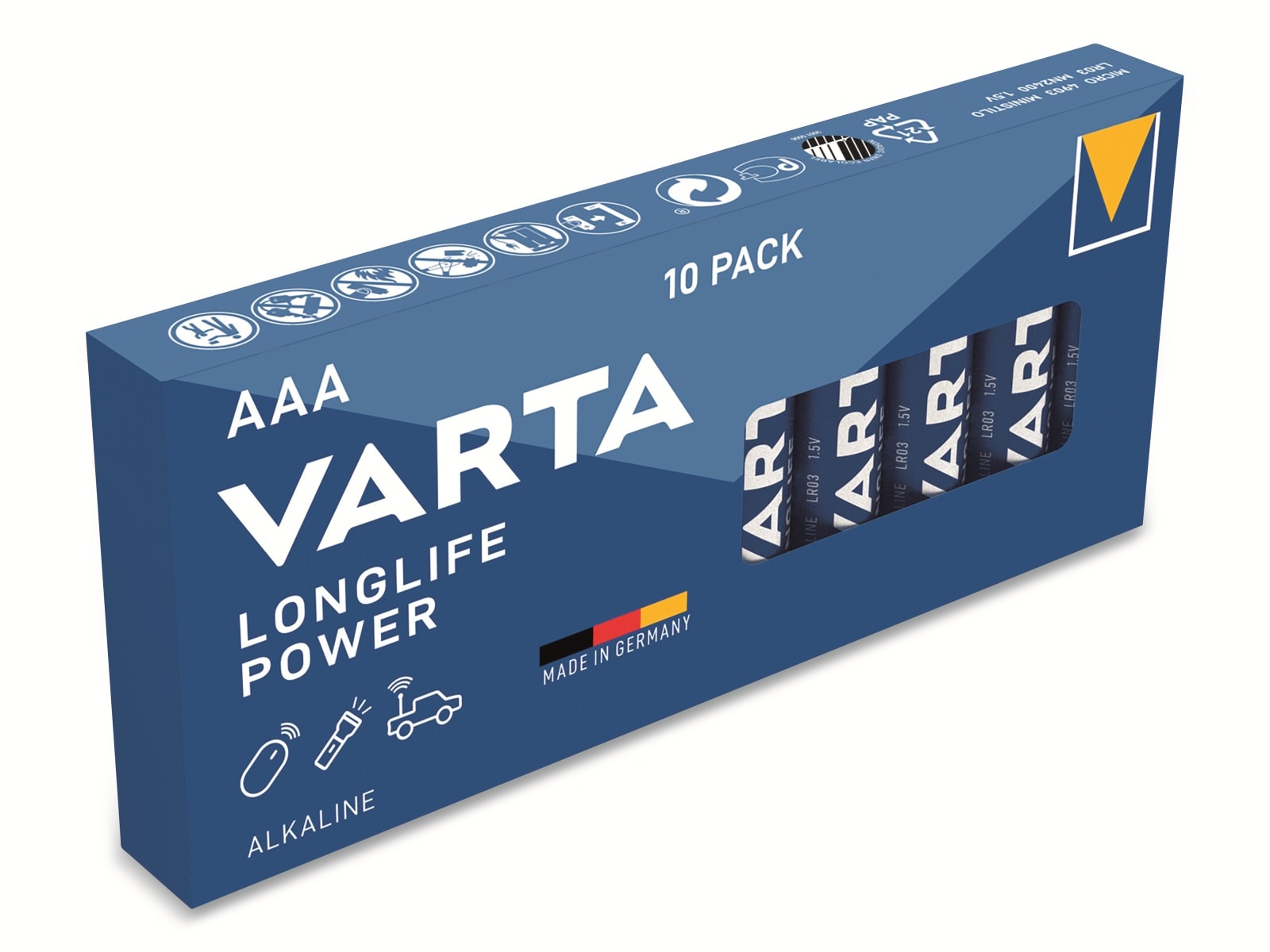 VARTA Batterie Alkaline, Micro, AAA, LR03, 1.5V, Longlife Power, 10 Stück VARTA Batterie Alkaline, Micro, AAA, LR03, 1.5V, Longlife Power, 10 Stück