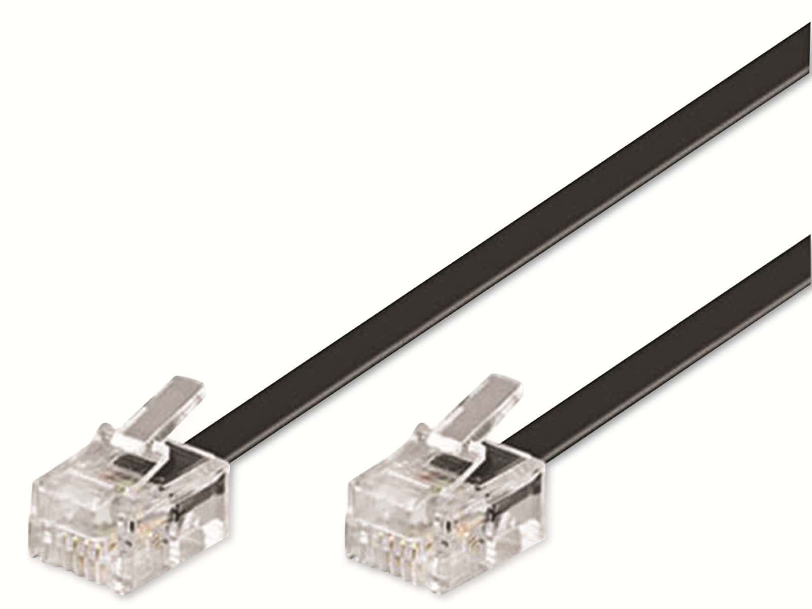 GOOBAY Telefon-Anschlusskabel, 6P4C, schwarz, 10 m GOOBAY Telefon-Anschlusskabel, 6P4C, schwarz, 10 m