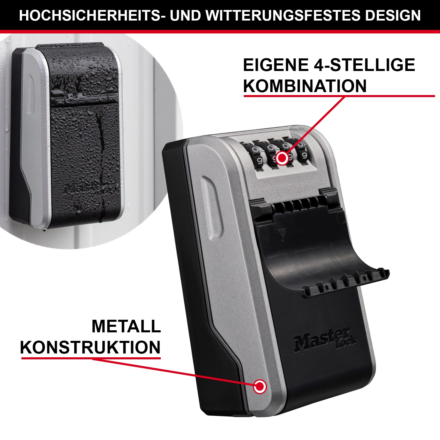 MASTERLOCK Schlüsselkasten 5481EUR, mit Wandmontage MASTERLOCK Schlüsselkasten 5481EUR, mit Wandmontage